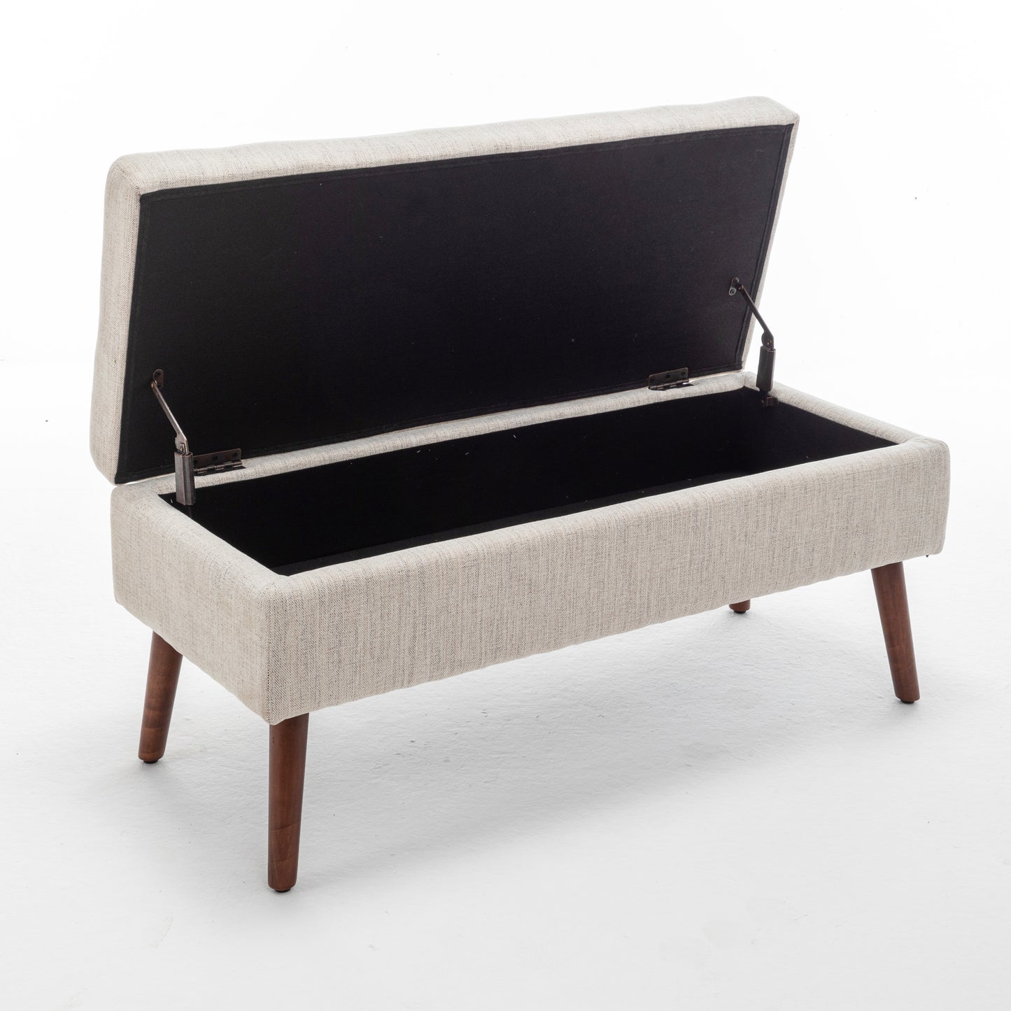 Off White Linen Storage Bench - Bedroom End of Bed Foot of Bed Entryway Bench