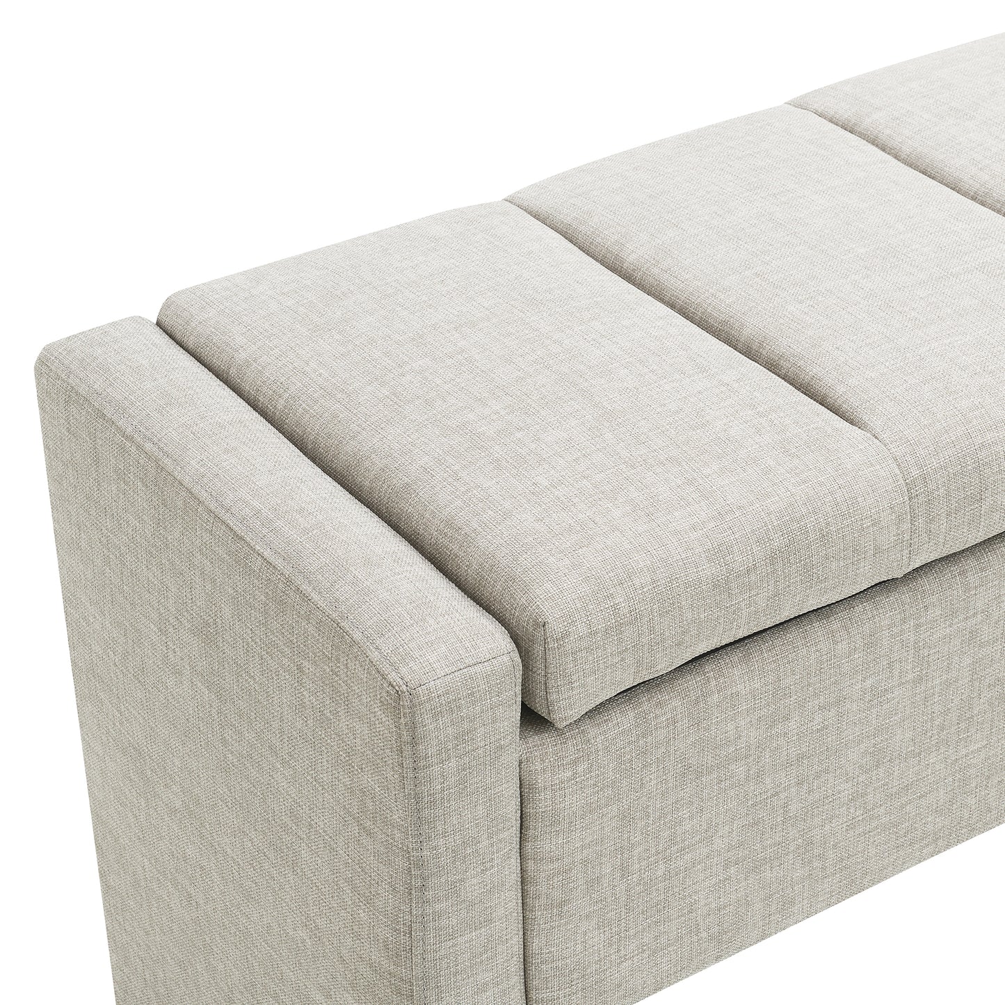 Light Grey Bed End Bench with Storage - Foot Rest Stool