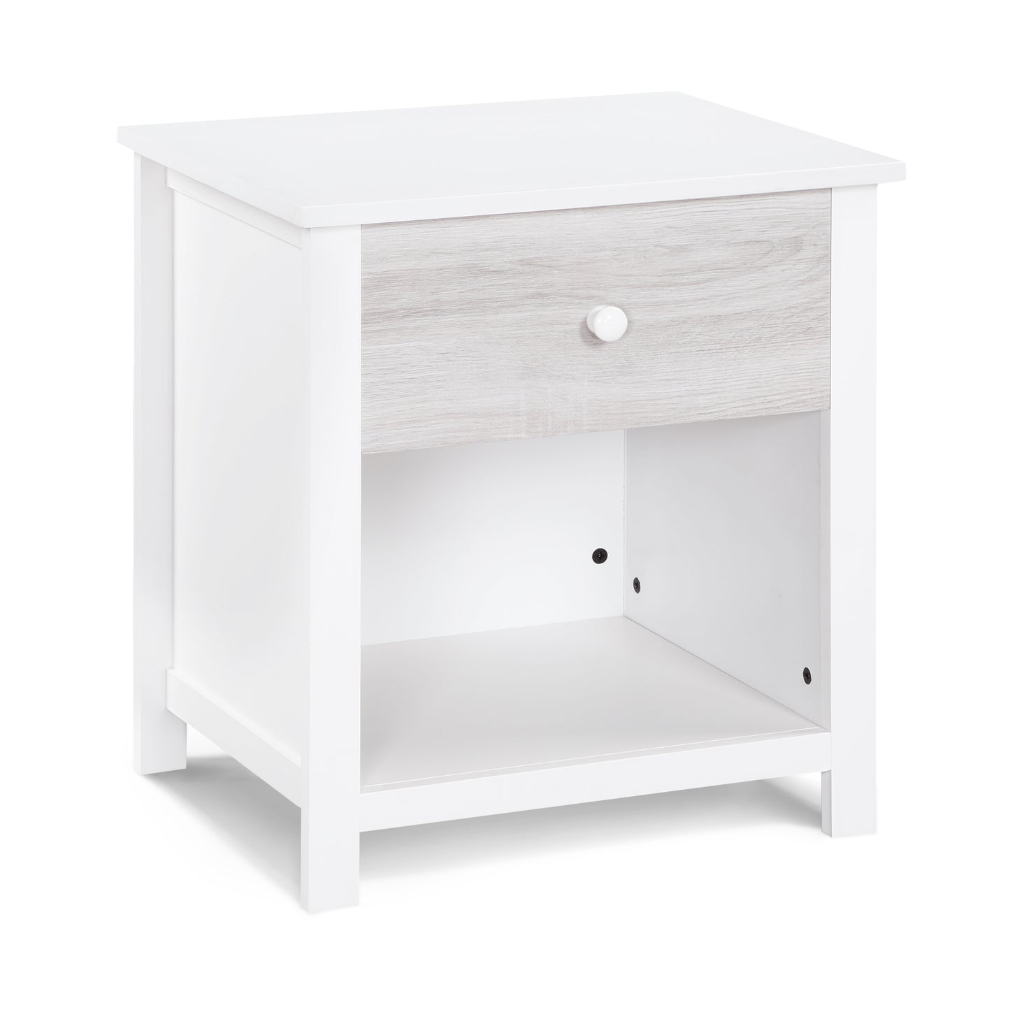 White Solid Wood Youth Nightstand - 22" Wide