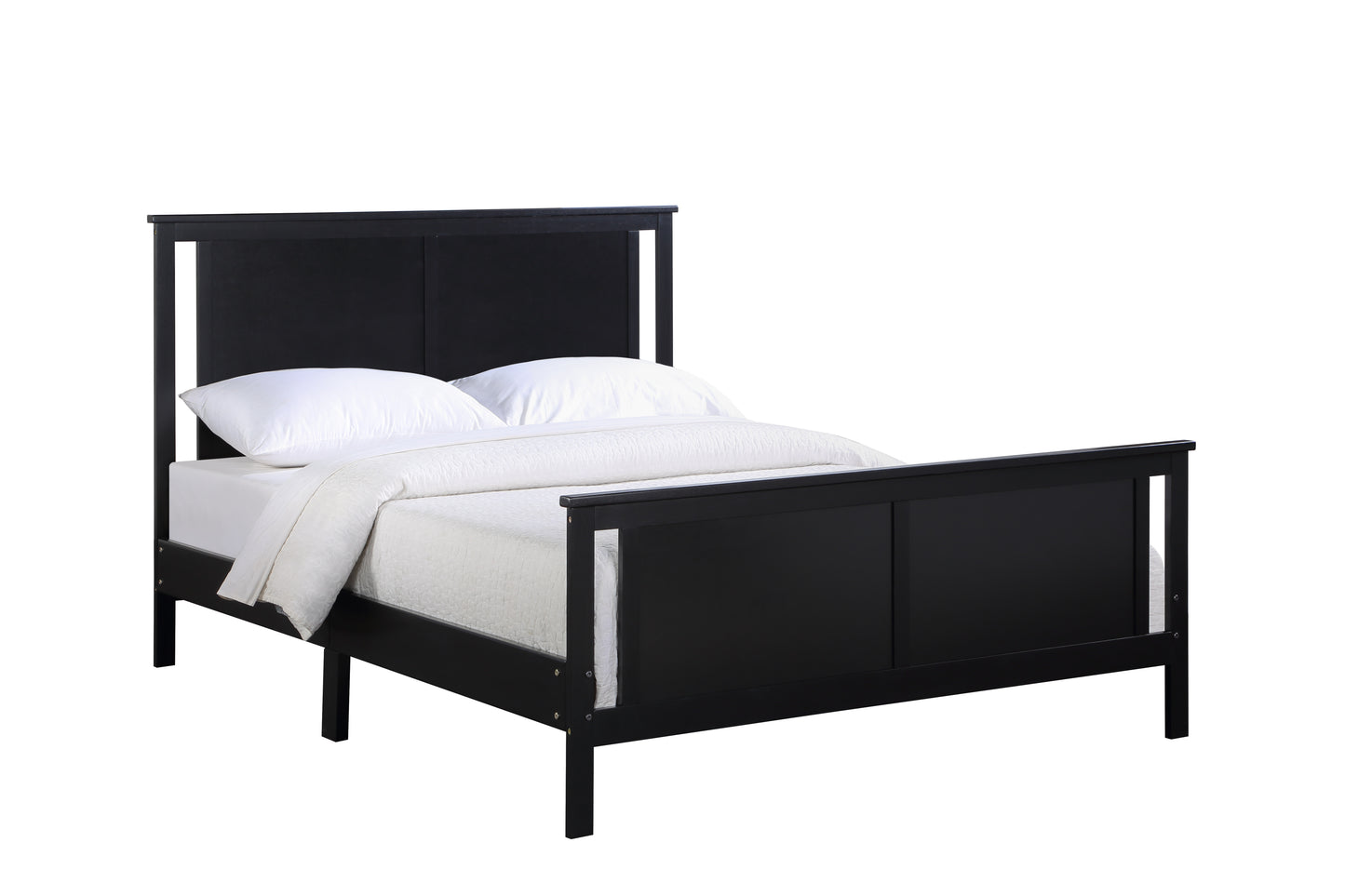 Connelly Full Size Bed - Black Solid Wood Frame