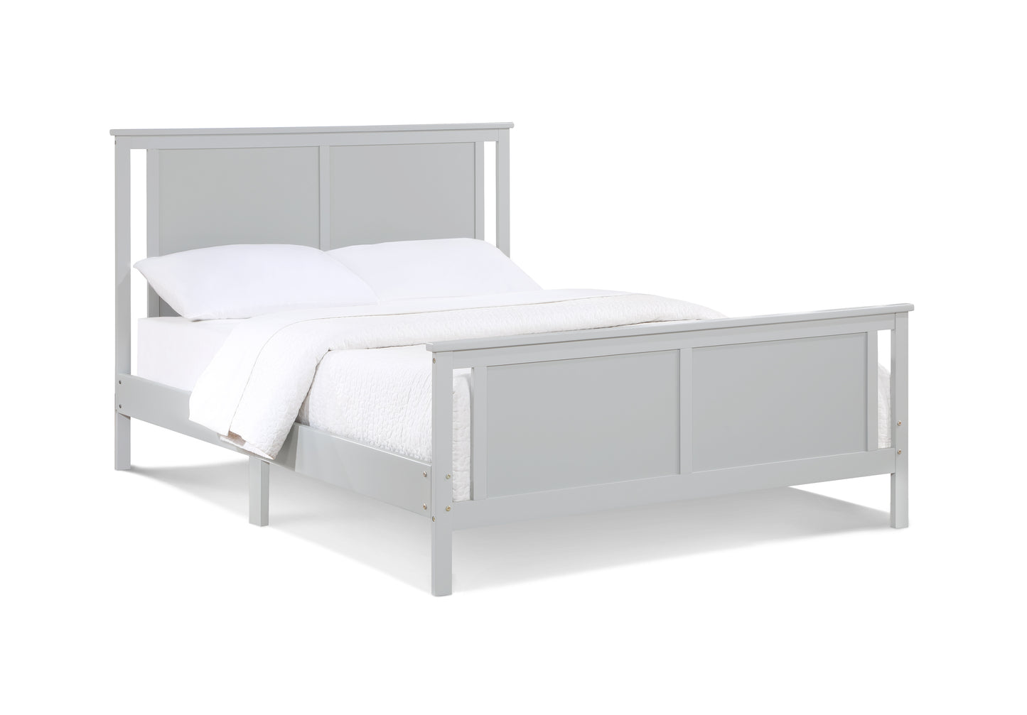 Gray Solid Wood Full Size Bed - Reversible Panel
