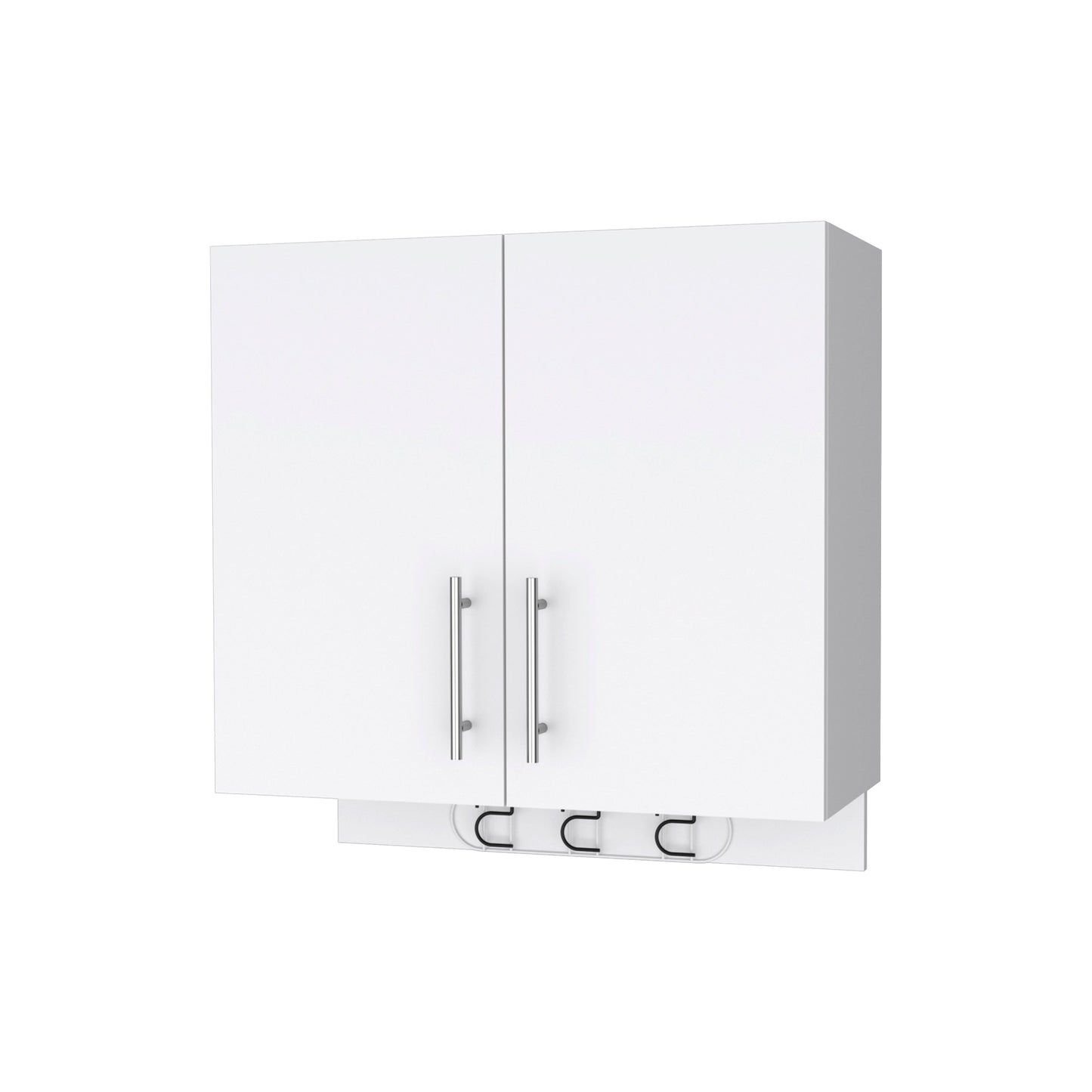 Carmelita 2-Door 2-Shelf Wall Storage Cabinet with Hangers White