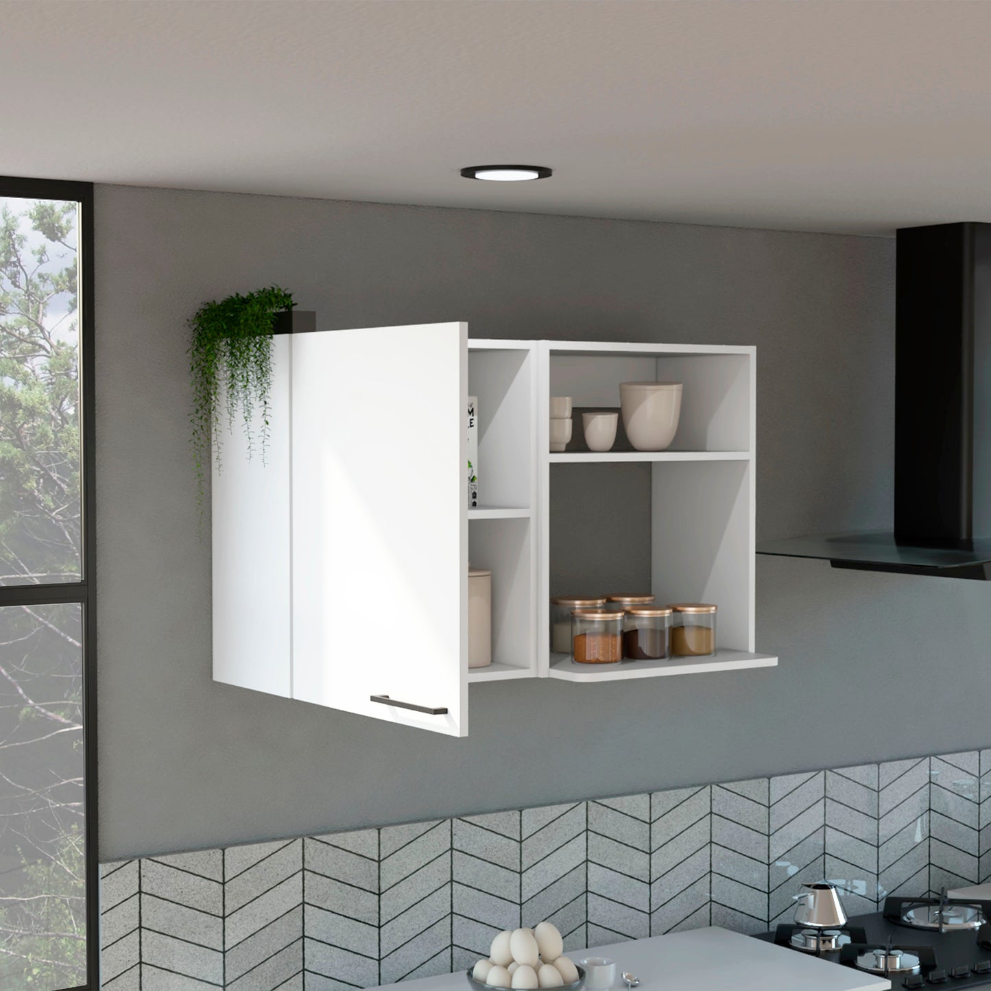 White Kitchen Wall Cabinet - 10.6" x 18.5"