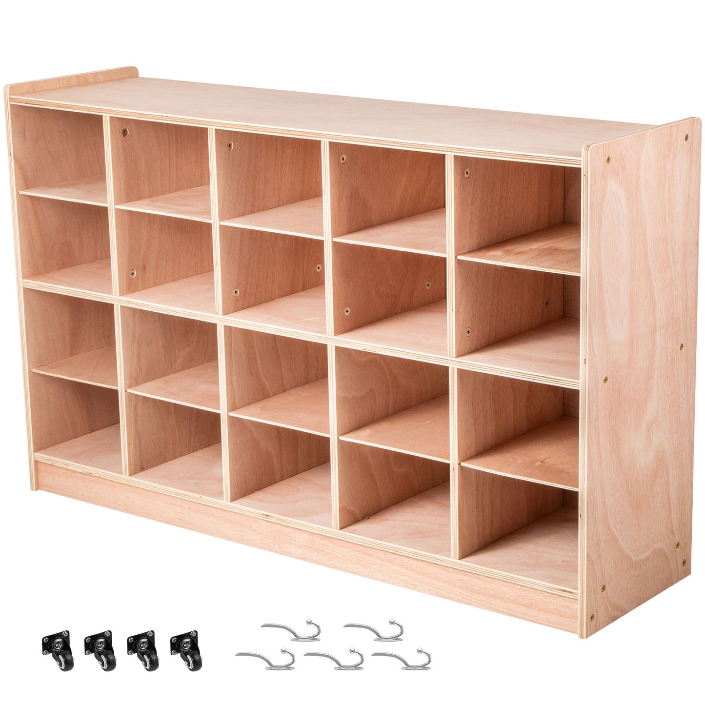 Cubby Wooden Storage Unit 20 Cubby Storage Unit Classroom 30 Inch High Plywood Wooden Cubbies for Classroom