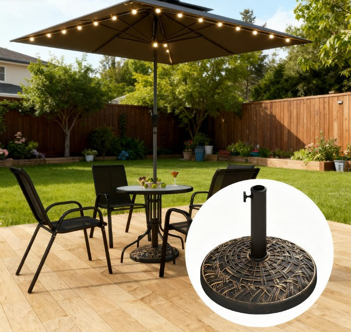 Bronze Concrete Outdoor Umbrella Stand - Resin Base