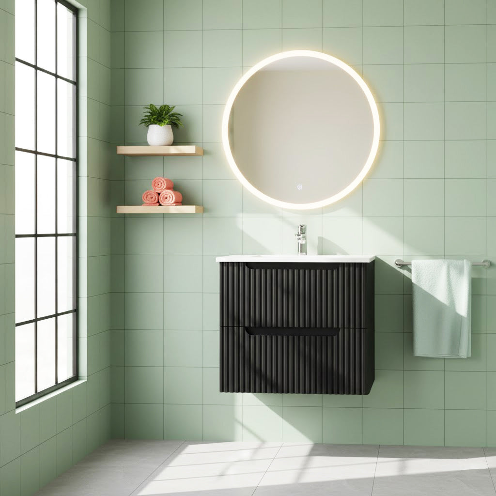 Goodyo 24" Wall Mounted Bathroom Vanity with Sink - Black