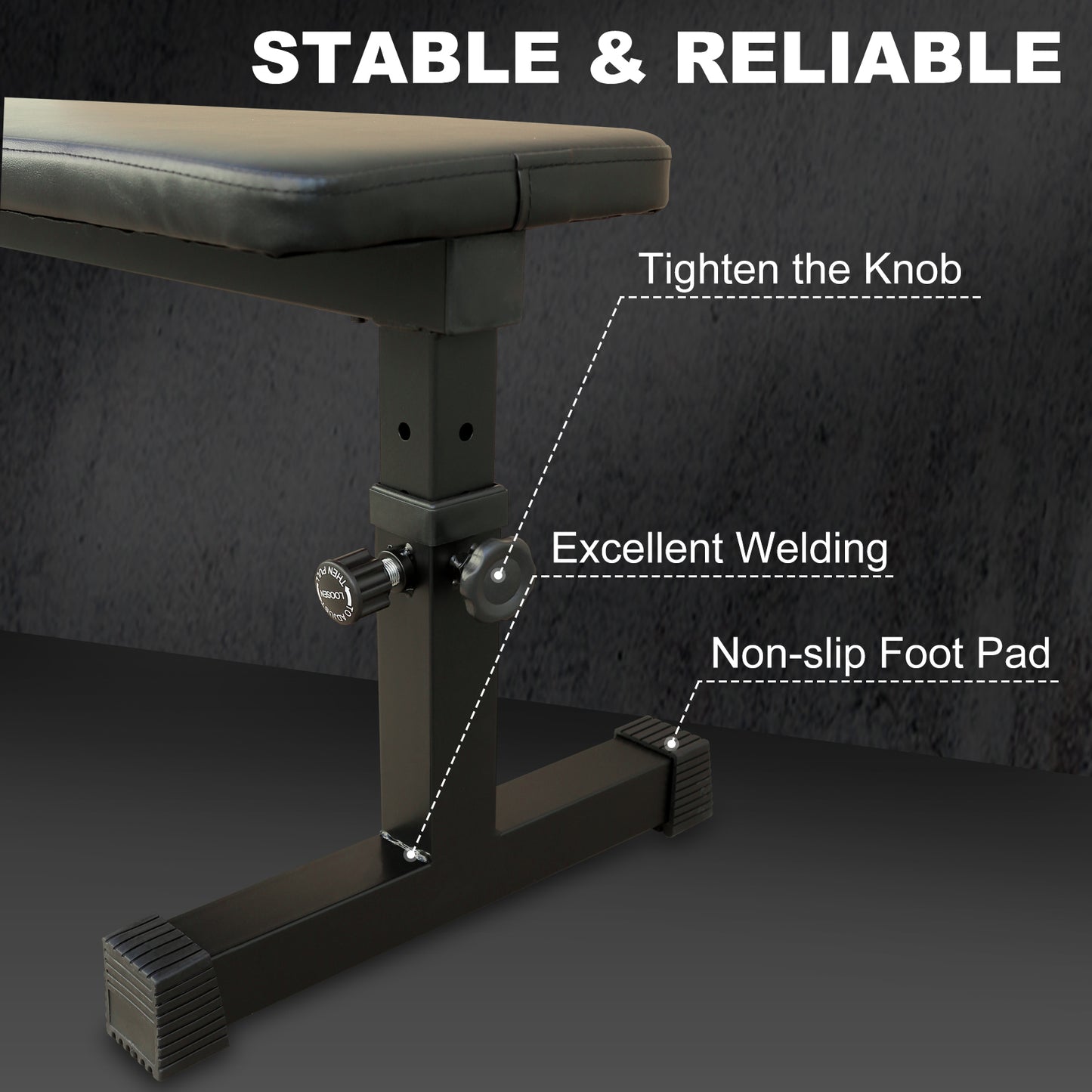 Black Steel Weight Bench - 440lb Capacity