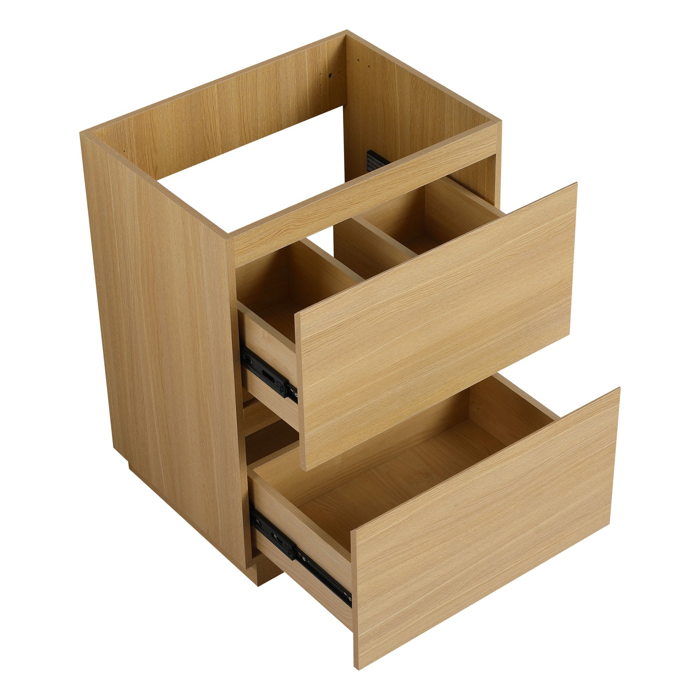 24"(23 1/4'') Bathroom Vanity with Double drawer, Freestanding Bathroom Cabinet,Engineering Wood,Oak(Only Vanity Without Top)
