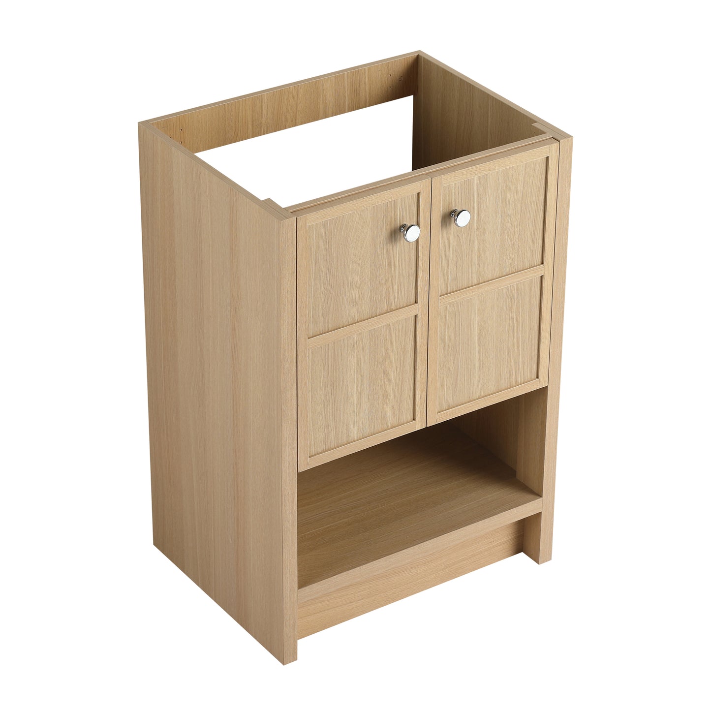 24" (23-7/16")Freestanding Bathroom Vanity, 2-Soft Closing Door, Oak, Plywood (Excluding Sink)