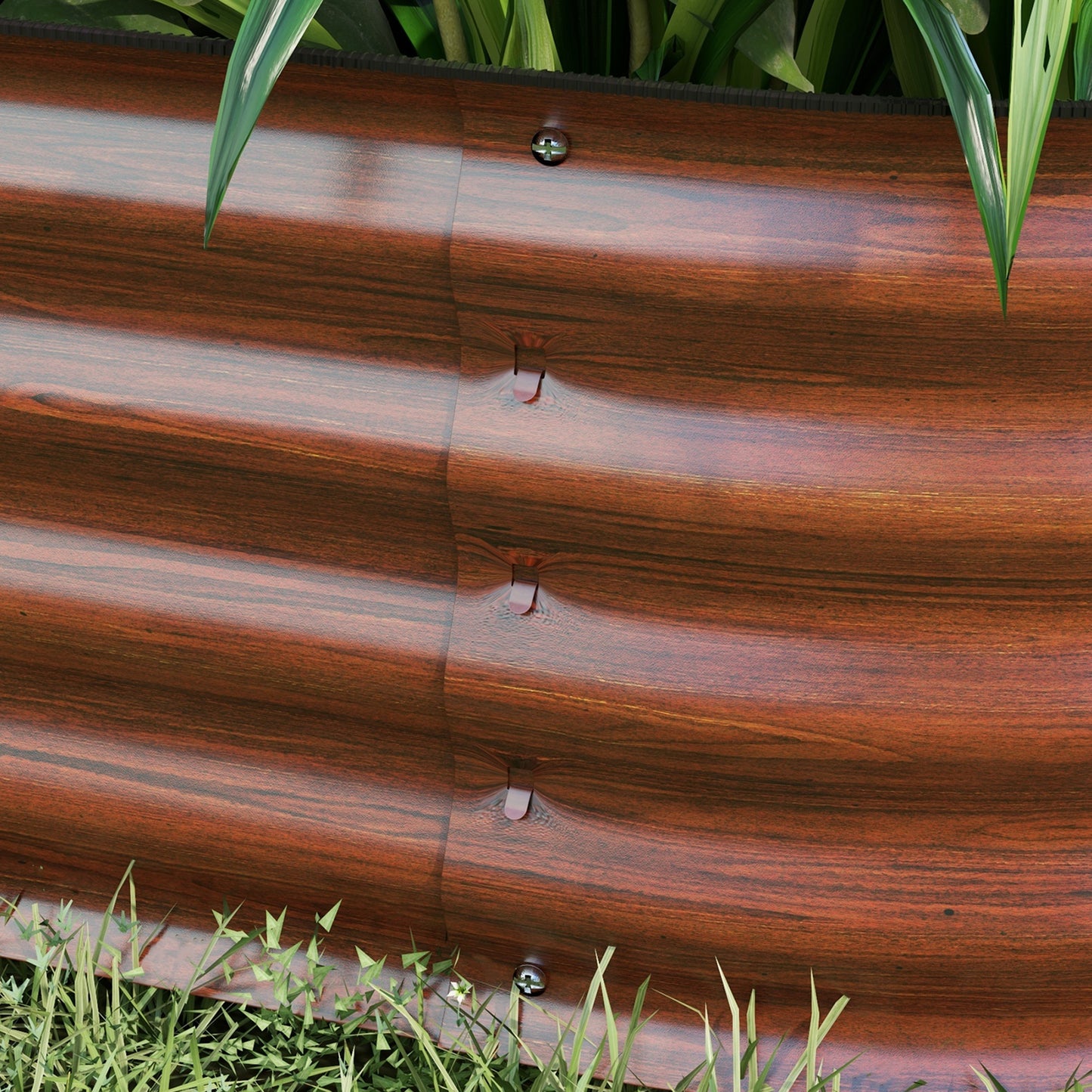 Outsunny 3.5' Raised Garden Bed Kit - Steel & Brown
