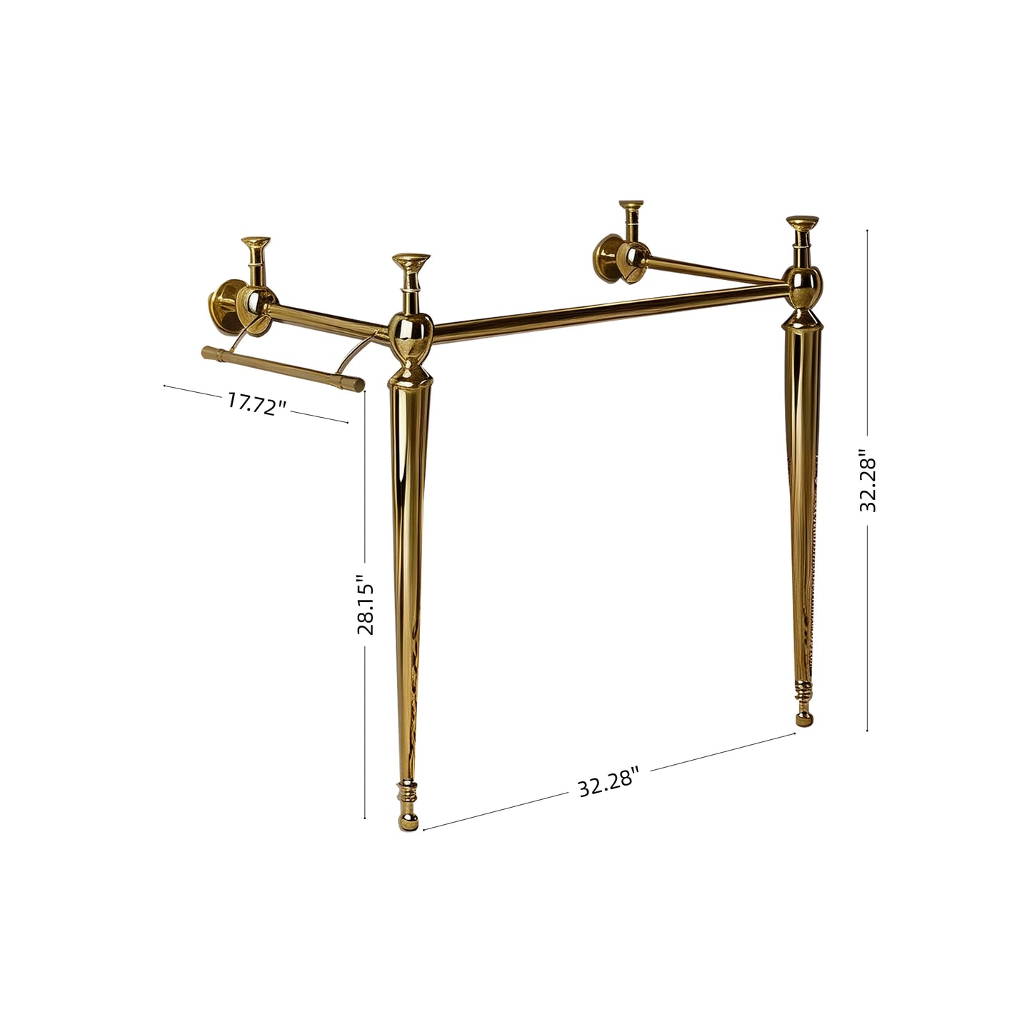 Gold Iron Bathroom Vanity - Freestanding Console