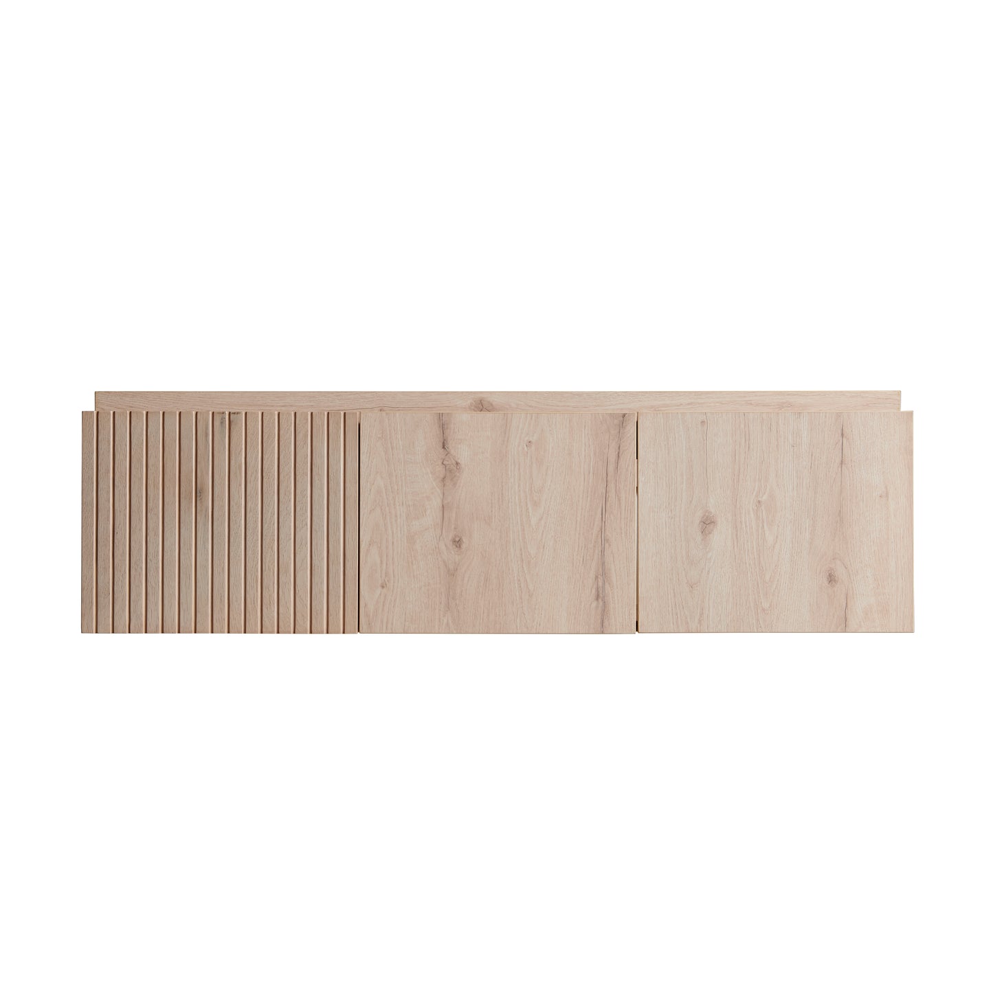 48" MURI White Oak Woodgrain Plywood Cabinet with Double Doors and One Drawer, NO Basin and Top, NO Faucet and Sink Cover
