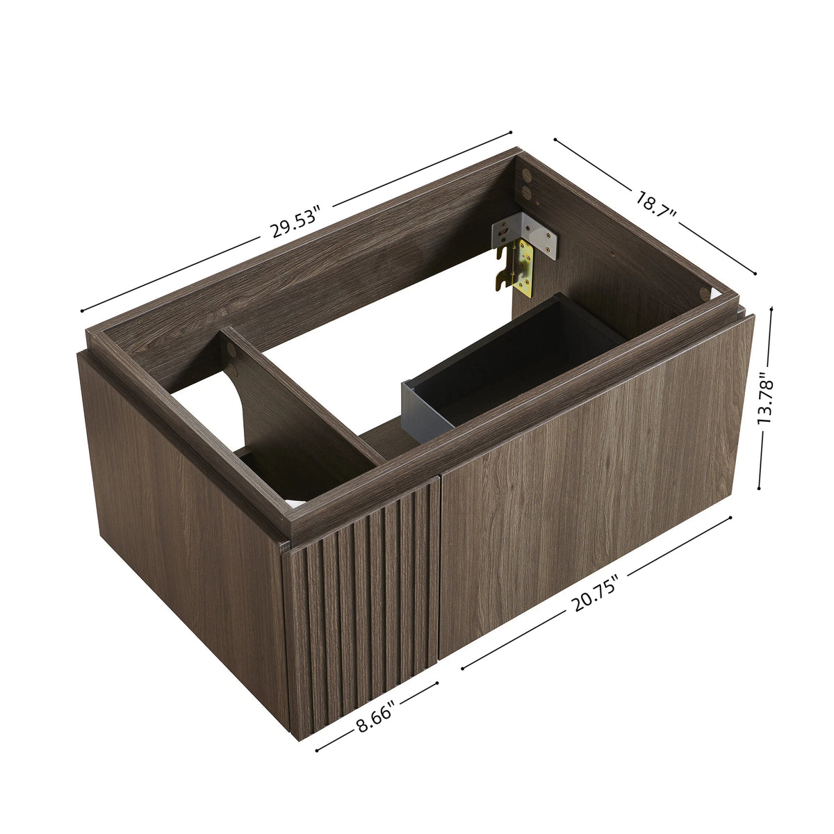Espresso Plywood Bathroom Vanity with Door & Drawer - 29.5"