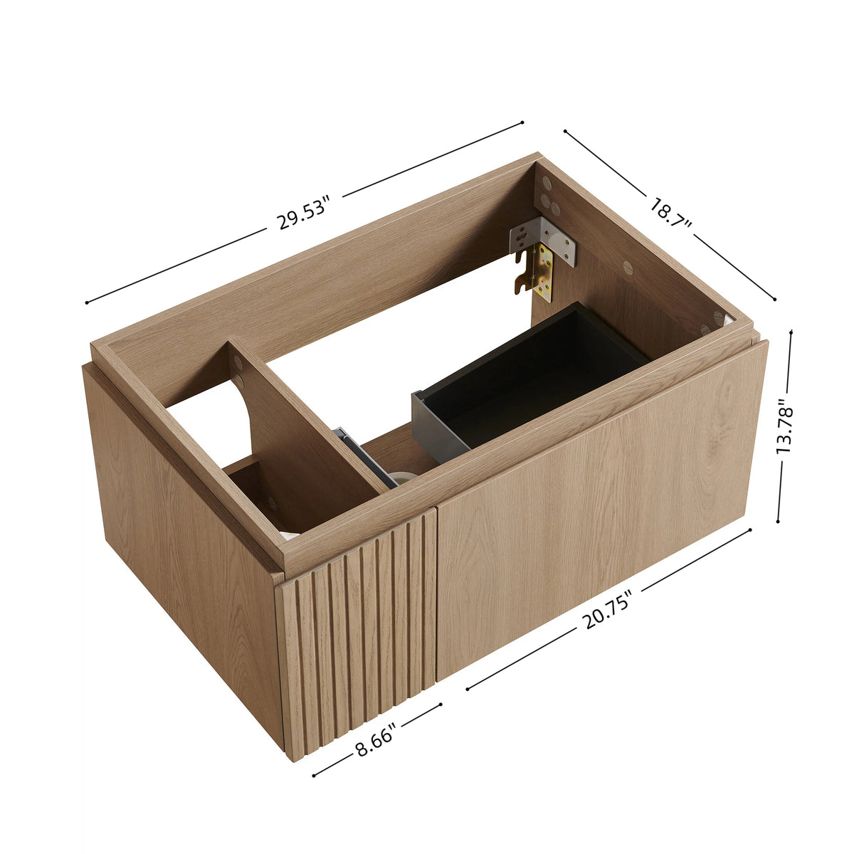Ancient Oak Plywood Bathroom Vanity Cabinet with Soft-Close Drawer