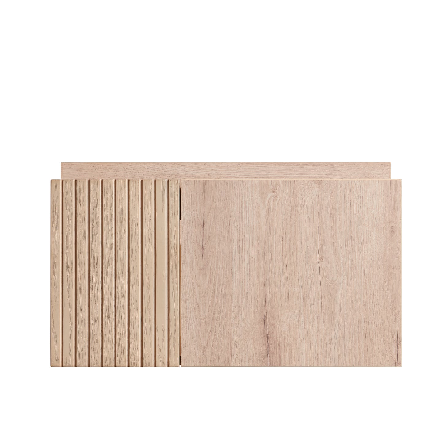 24" MURI White Oak Woodgrain Plywood Cabinet with Double Doors, NO Basin and Top, NO Faucet and Sink Cover