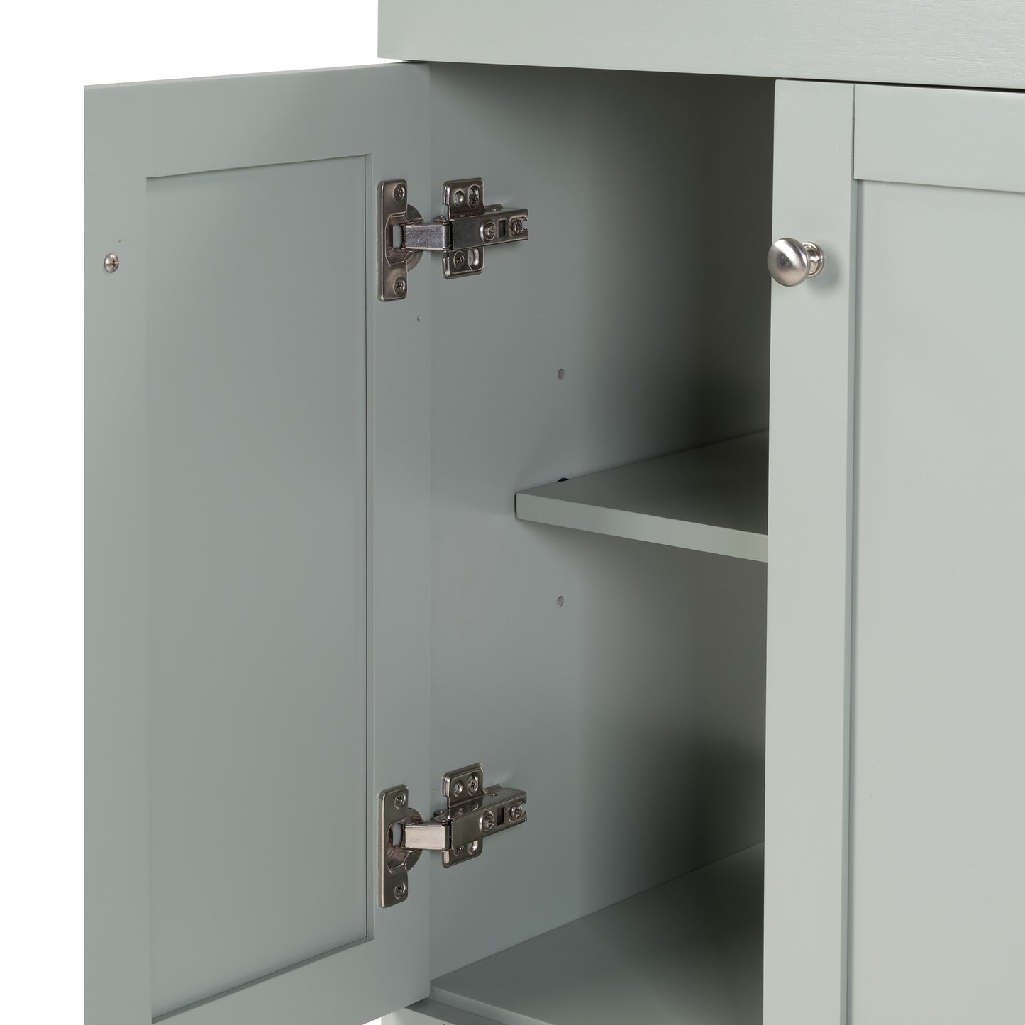 30" Blue Grey Bathroom Vanity - Storage & Soft-Close Drawers