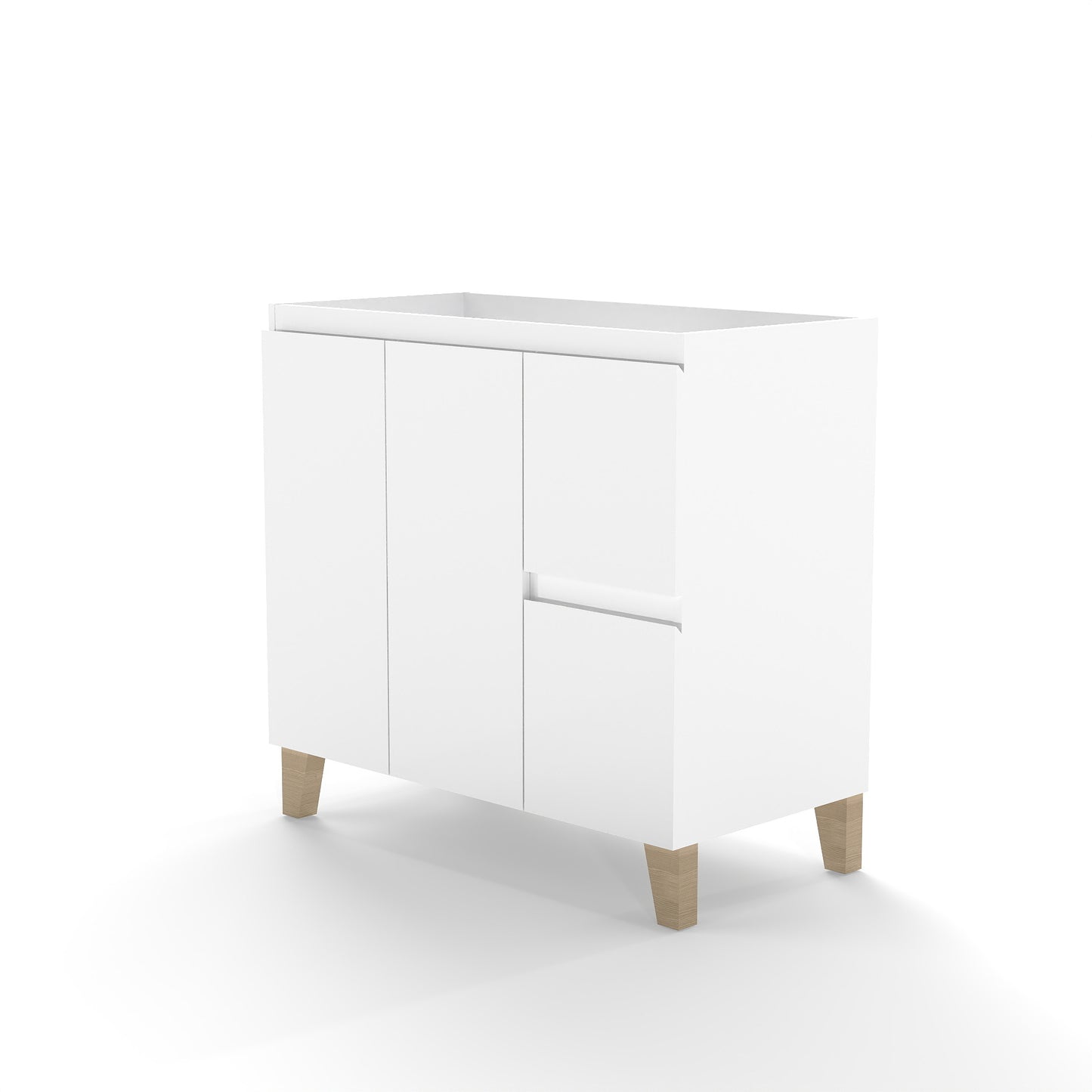 36 Inch White Bathroom Vanity Cabinet - 2 Doors & Drawers