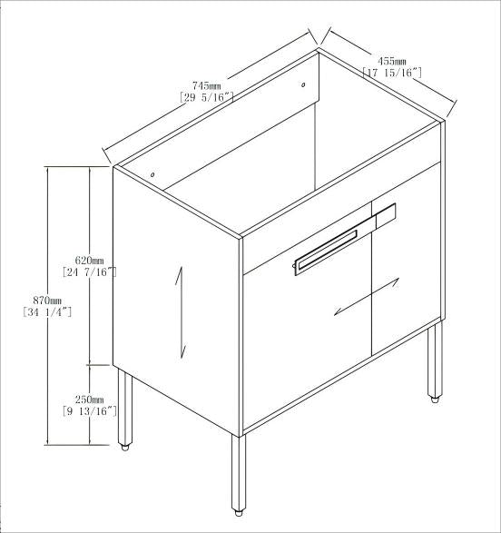 30 Inch Bathroom Vanity - Plywood, Imitative Oak