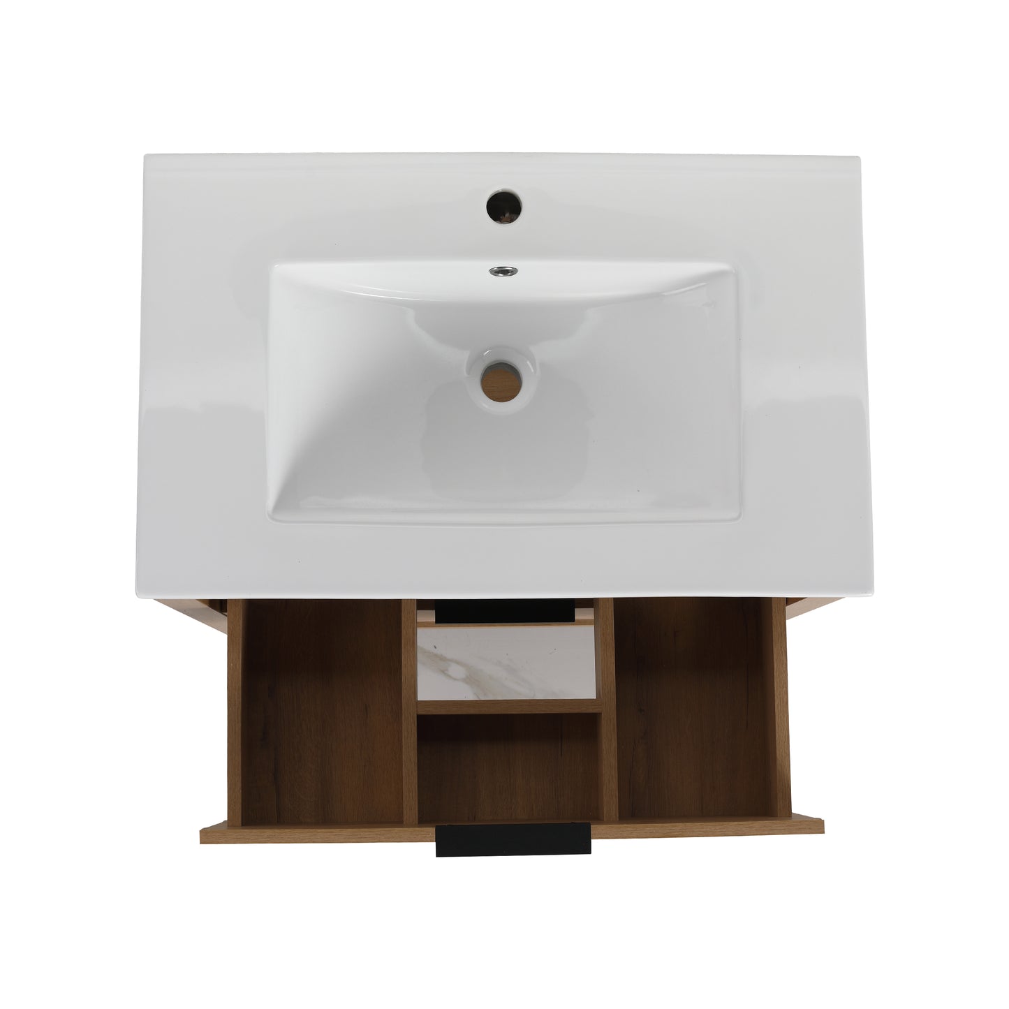 Imitative Oak Plywood Bathroom Vanity with Drawers for Modern Spaces
