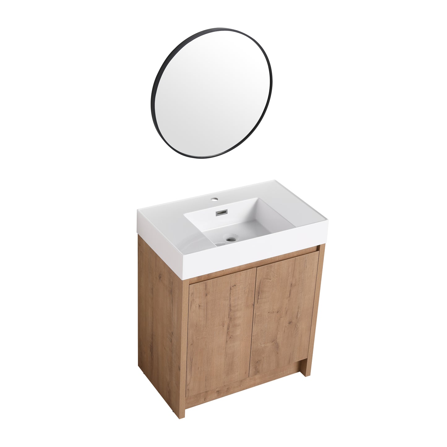 29.5 Inch Gloss White Resin Bathroom Vanity Cabinet