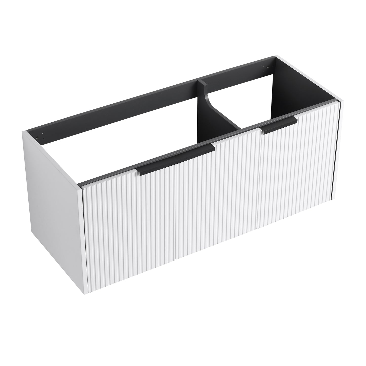 48" (46-7/8")Wall Mounted Bathroom Vanity & 3 Soft-Close Doors, KD-Packing ( Excluding Sink )