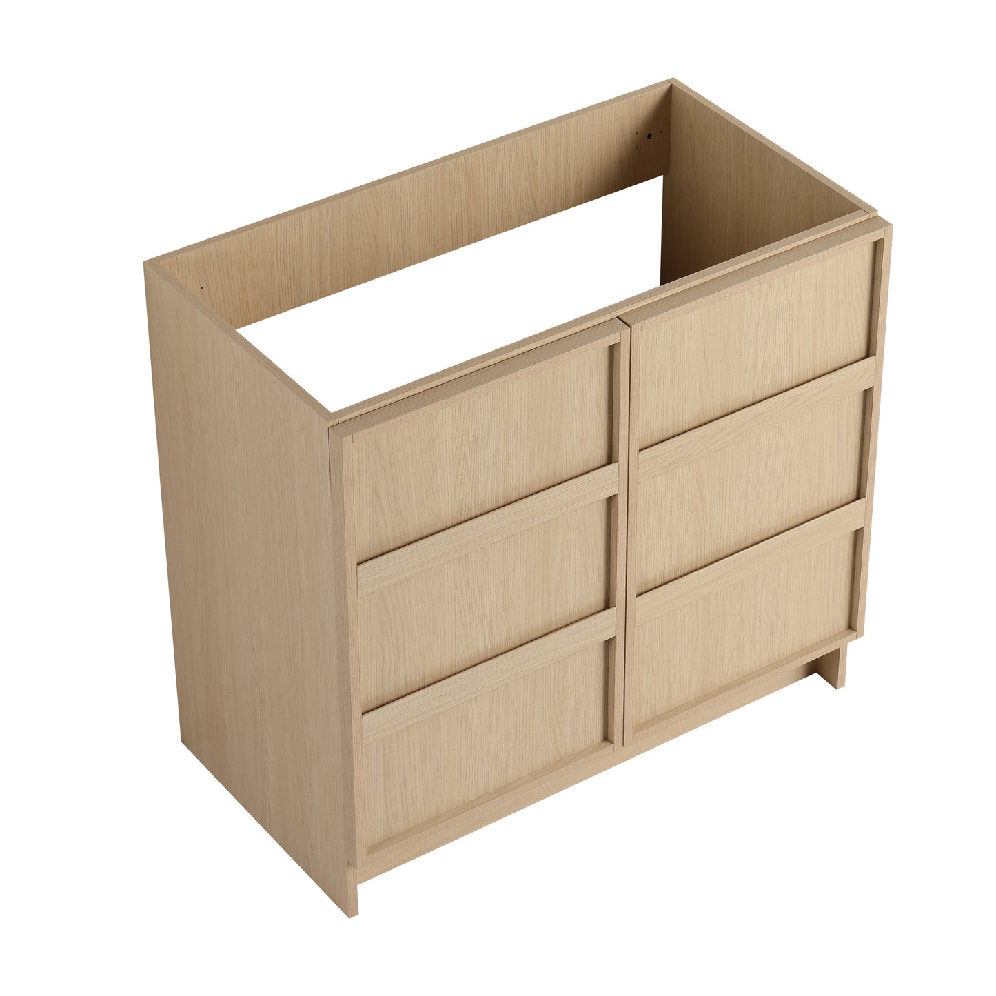 36" (35-1/16")Freestanding Bathroom Vanity & 2 Soft-Close Cabinet Doors, Plywood, Dune Oak (KD-PACKING)-Excluding Sink