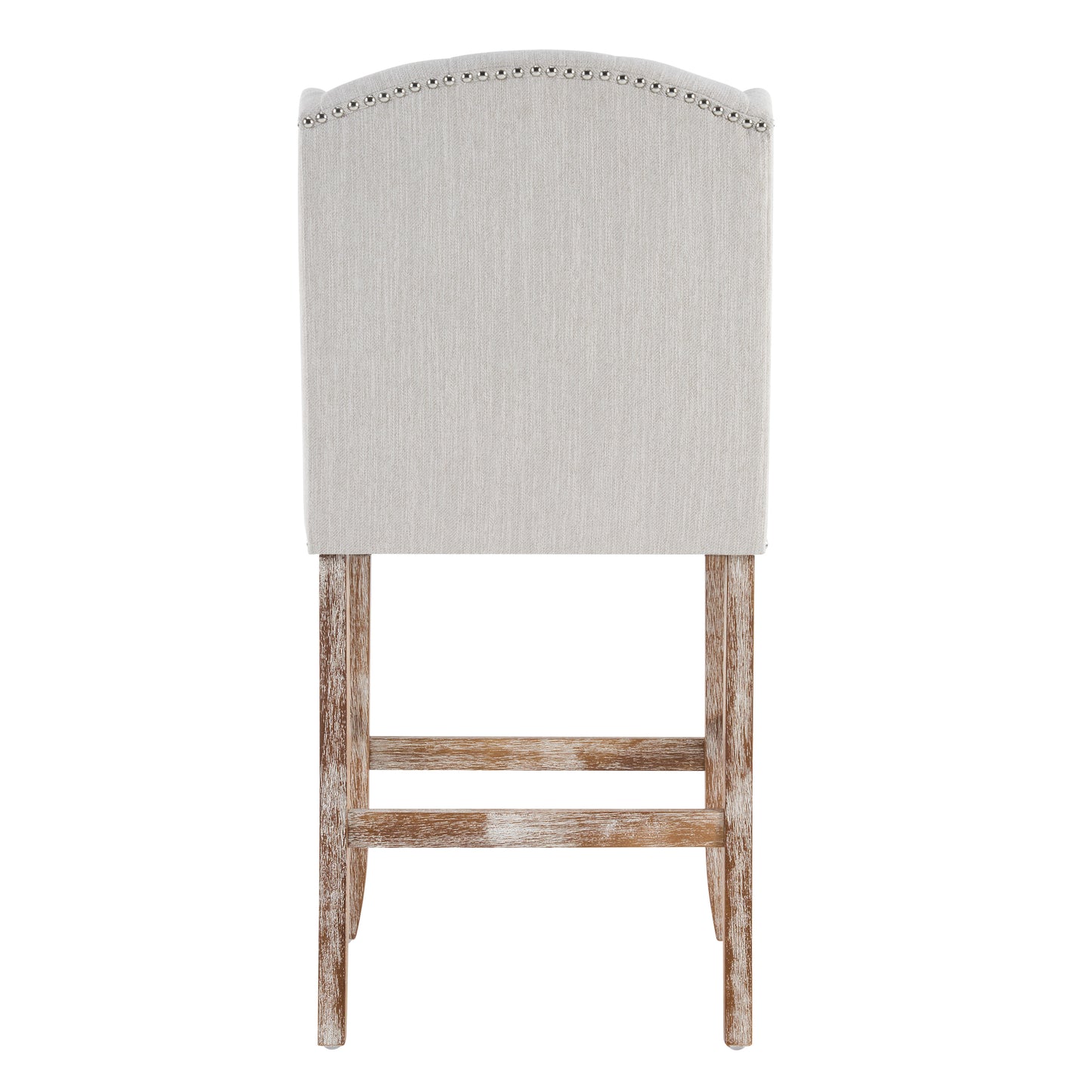 Beige Wingback Counter Stools Set of 2 - 26.78" Height