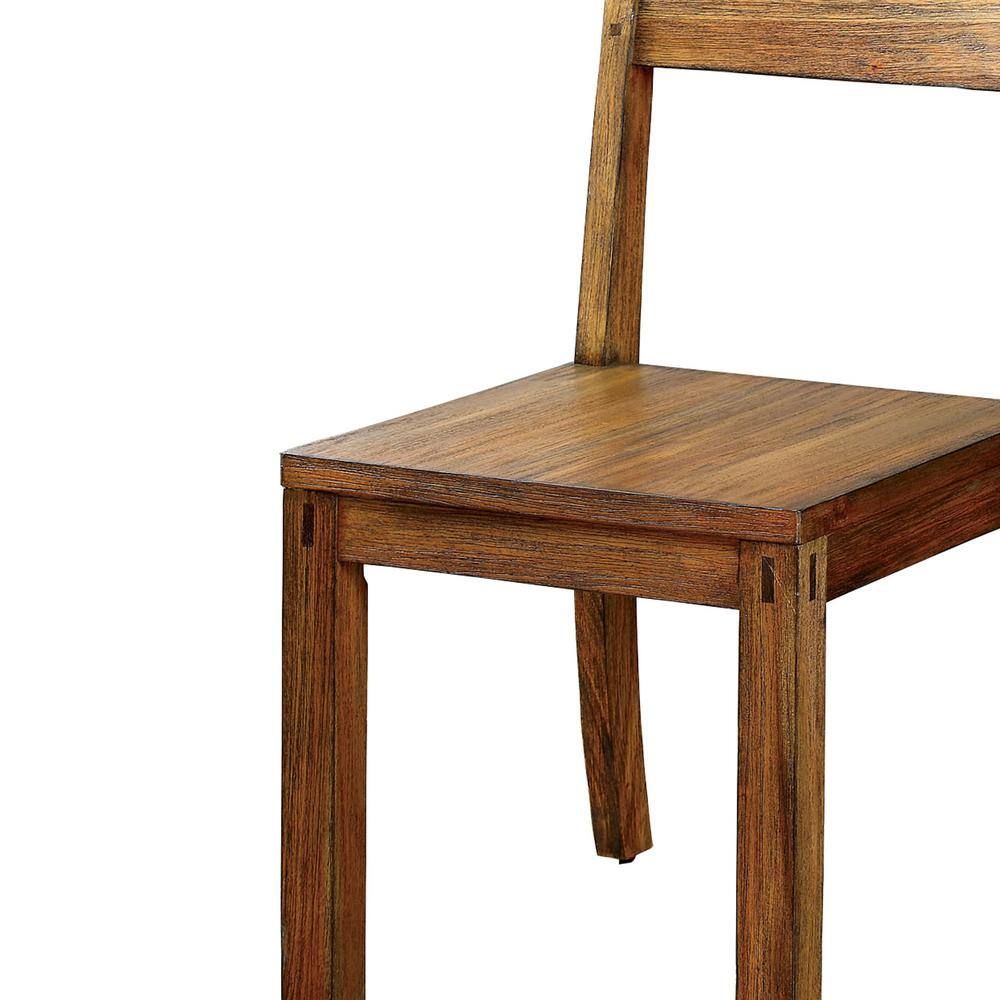 Dark Oak Dining Chairs Set of 2 Modern Rustic Style