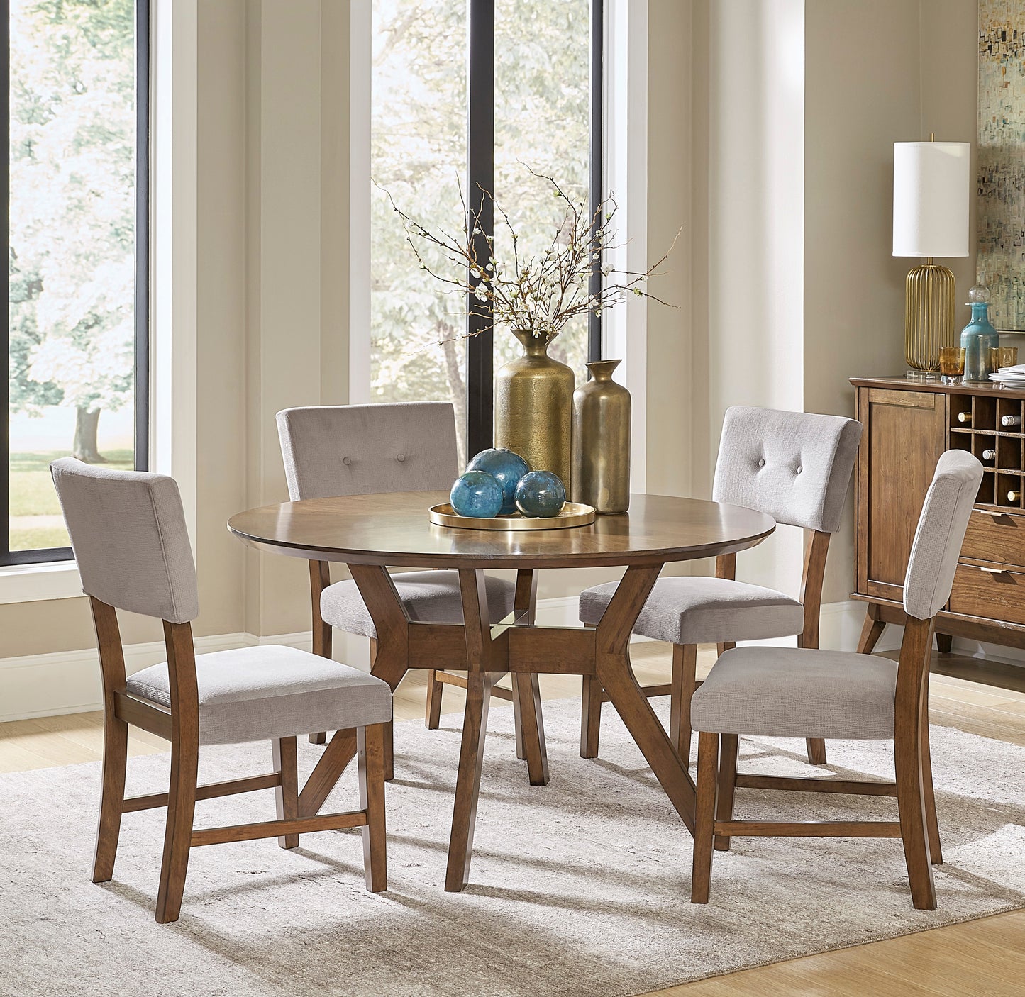 Light Oak Side Chairs Set of 2 - Mid-Century Modern Dining Room