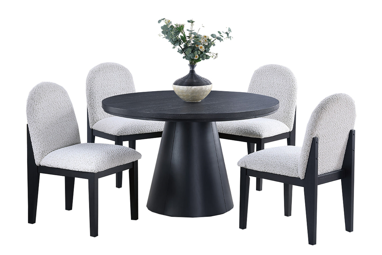 White Fabric Dining Chairs Set of 2 - Modern Style