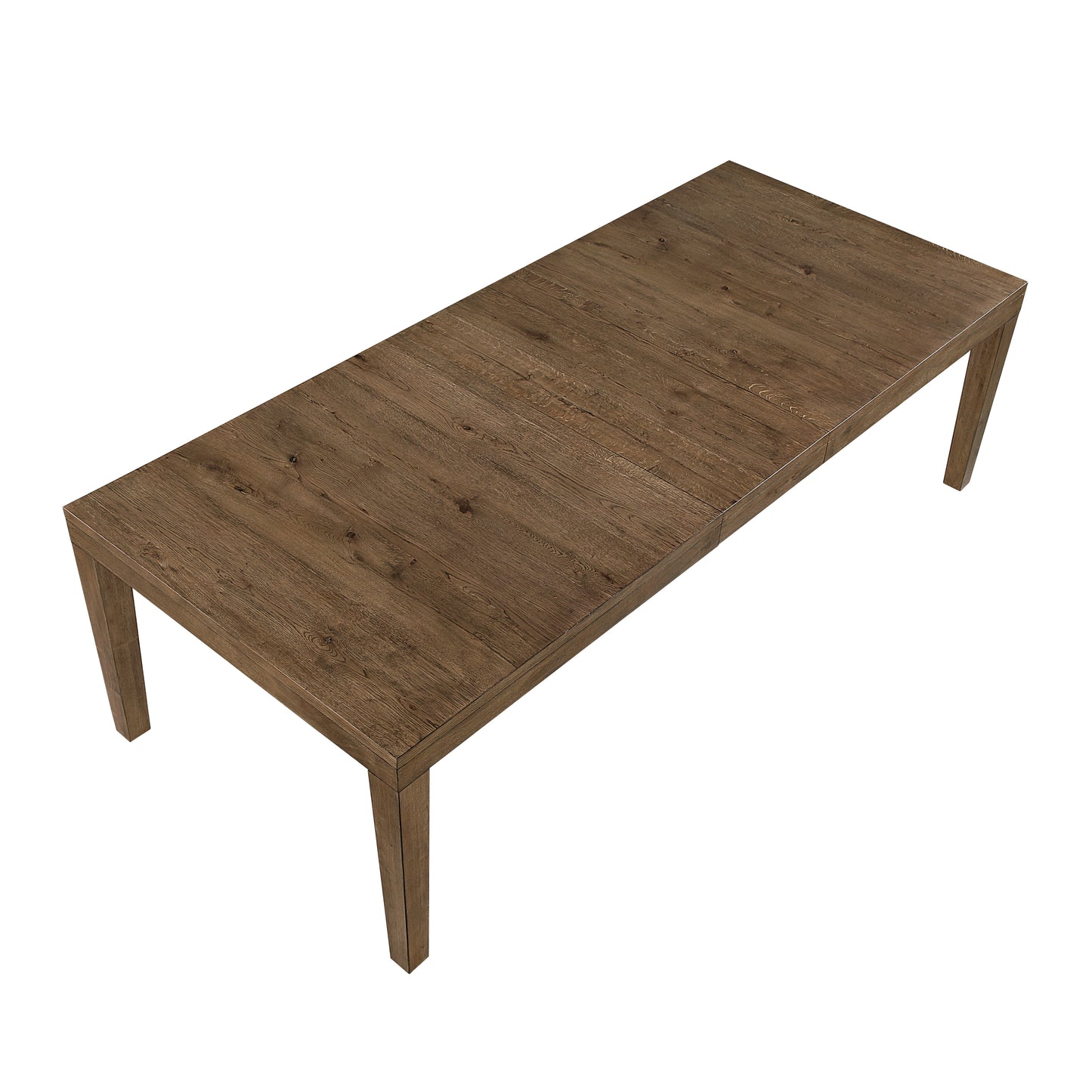 Farmhouse Brown Wood Dining Table Seats 8 with Extension Leaf
