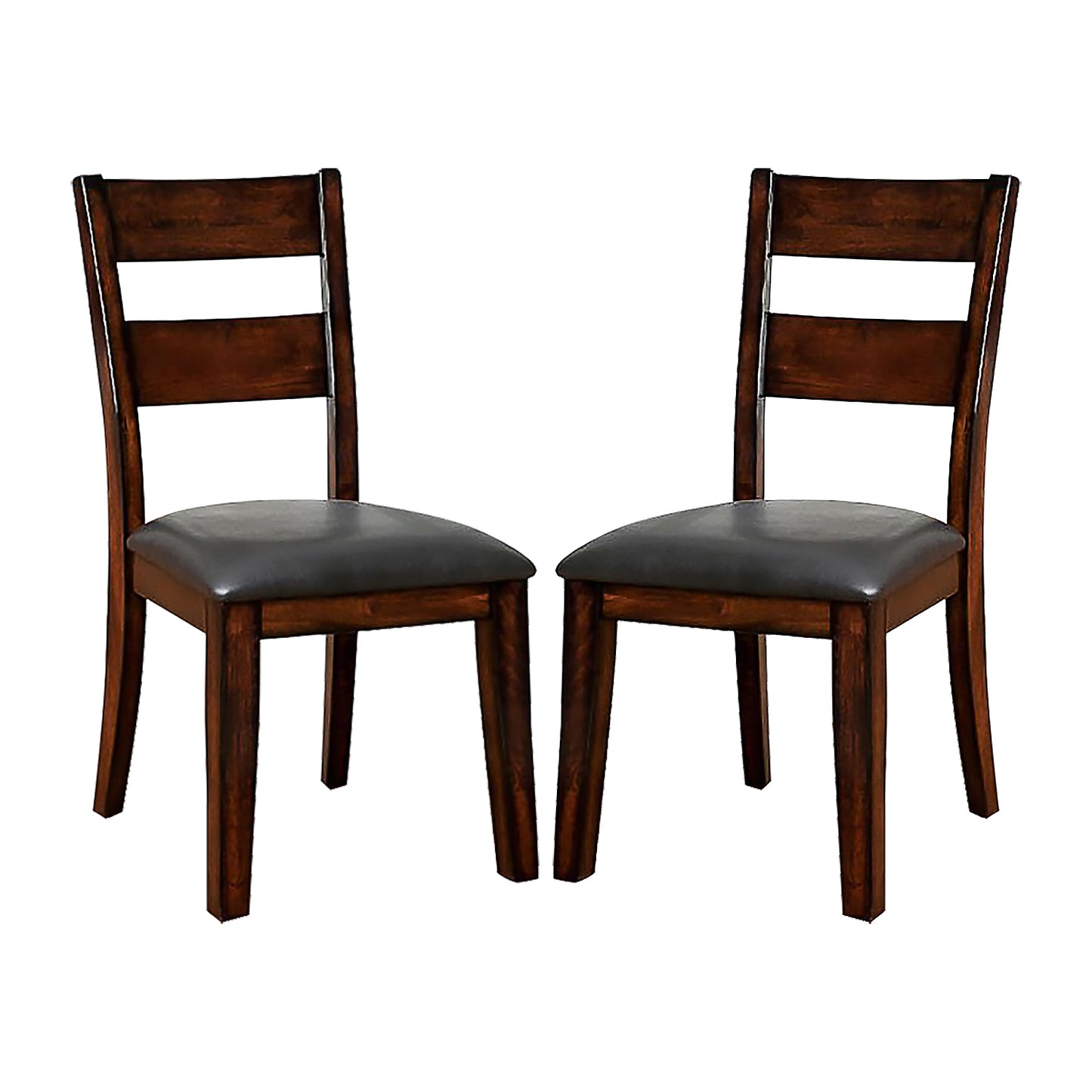 Pack of 2 Padded Leatherette Side Chairs in Dark Cherry