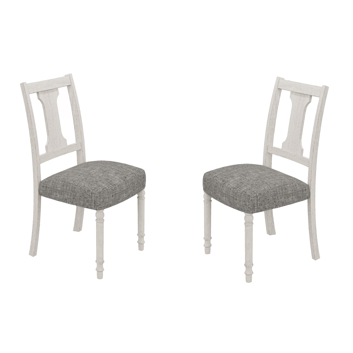 Tannen Set of 2 White and Gray Dining Side Chair