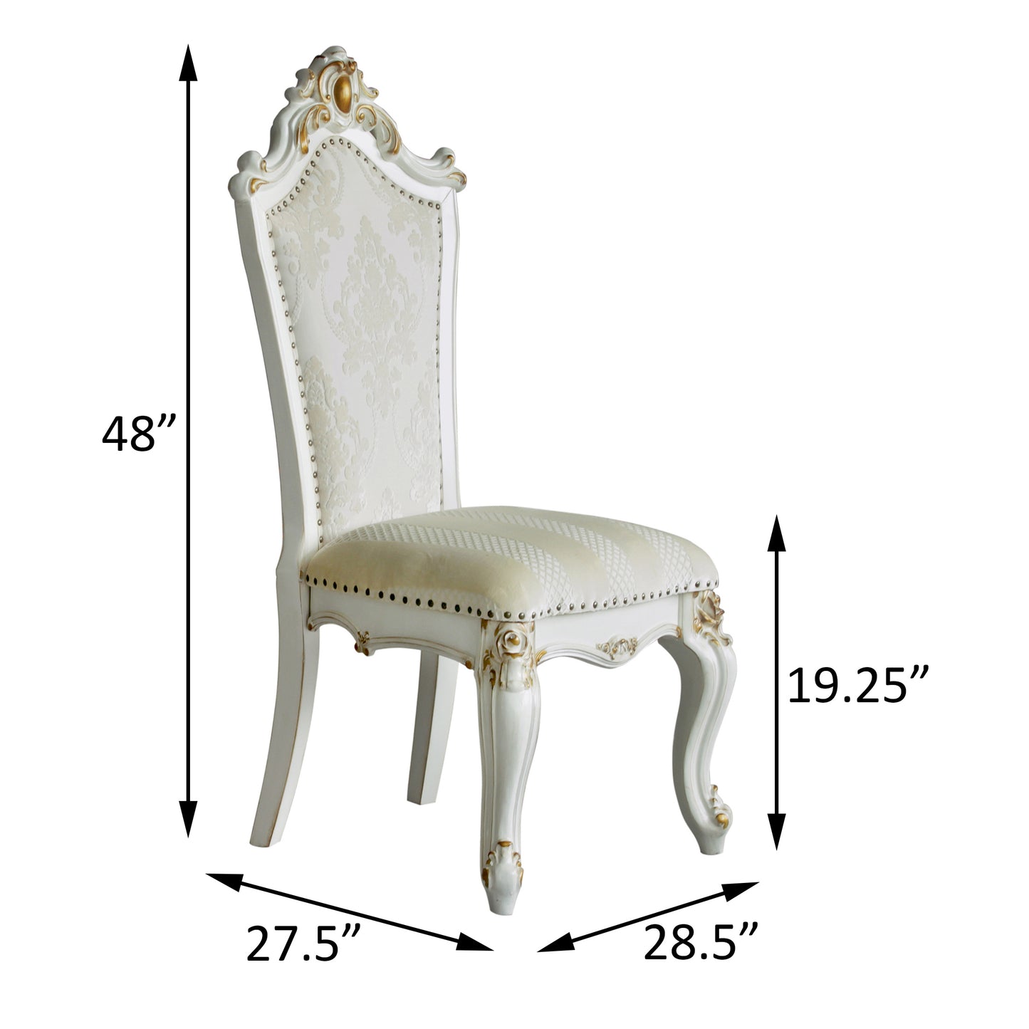 Brown and White Traditional Side Chairs - Set of 2