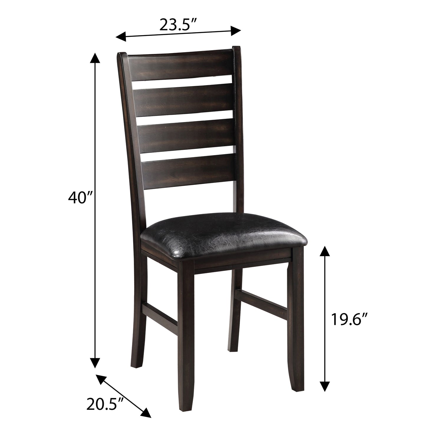 Black & Espresso Ladder Back Side Chairs (Set of 2)