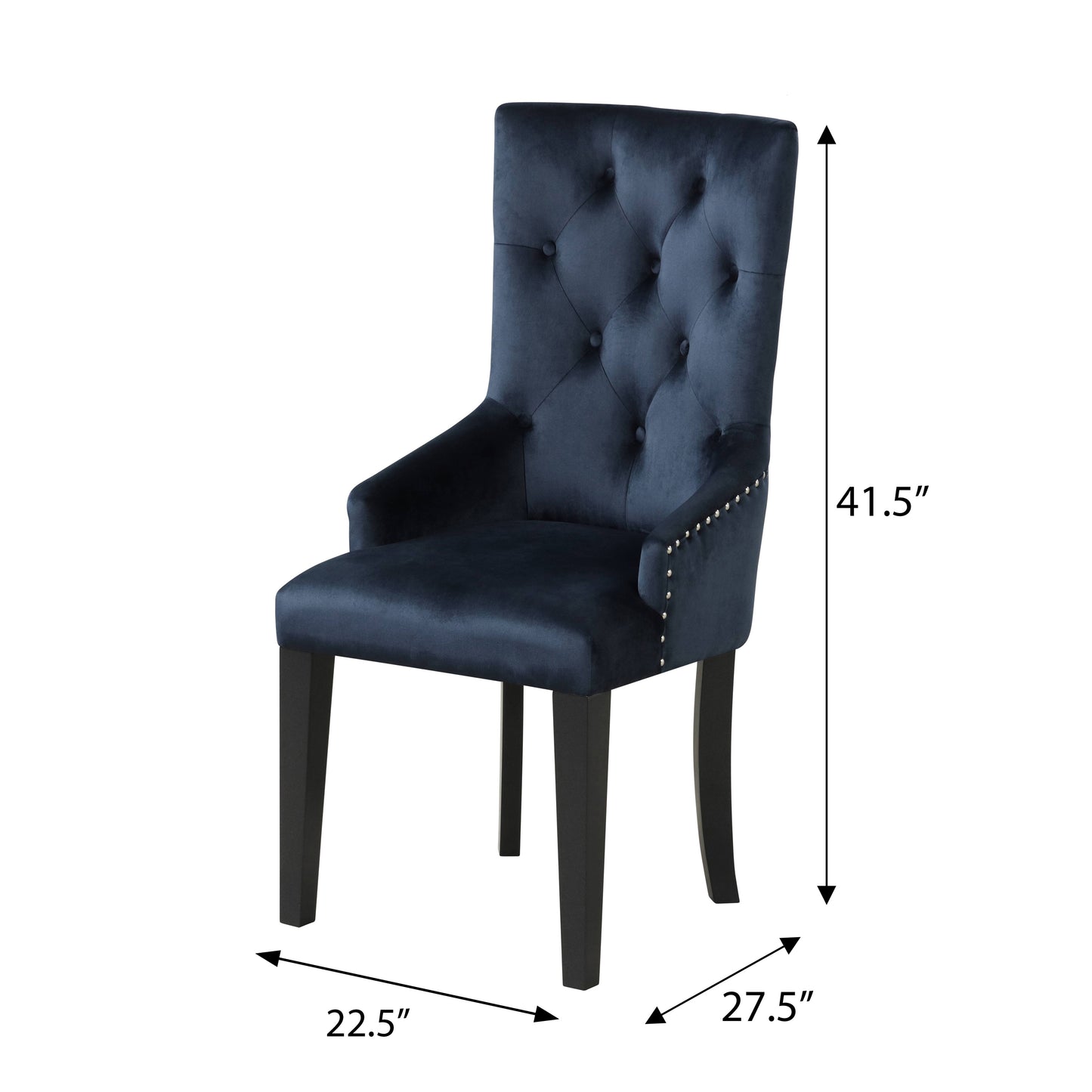 Navy Velvet Side Chair - Luxury Dining Chair for Dining Room