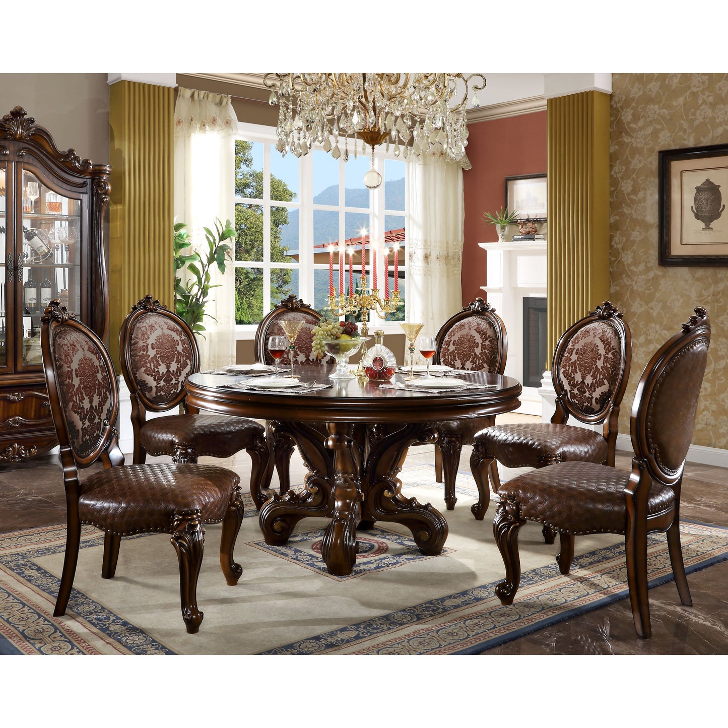 Cherry Wood Side Chairs Set of 2 Dining Room