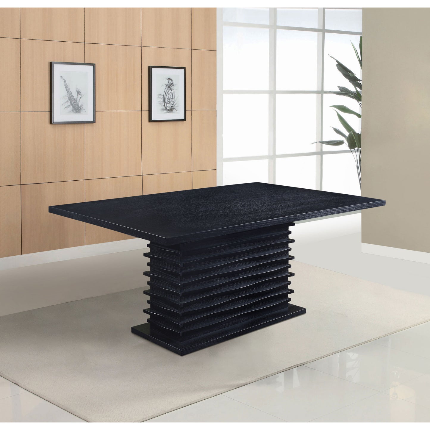 Monette Black Rectangle Dining Table