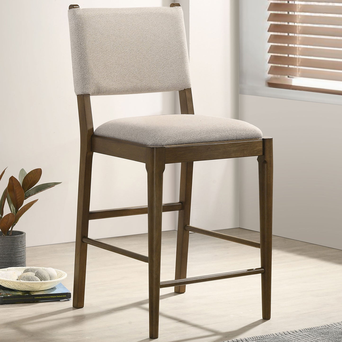 Crispin Brown Upholstered Counter Side Chair (Set of 2)