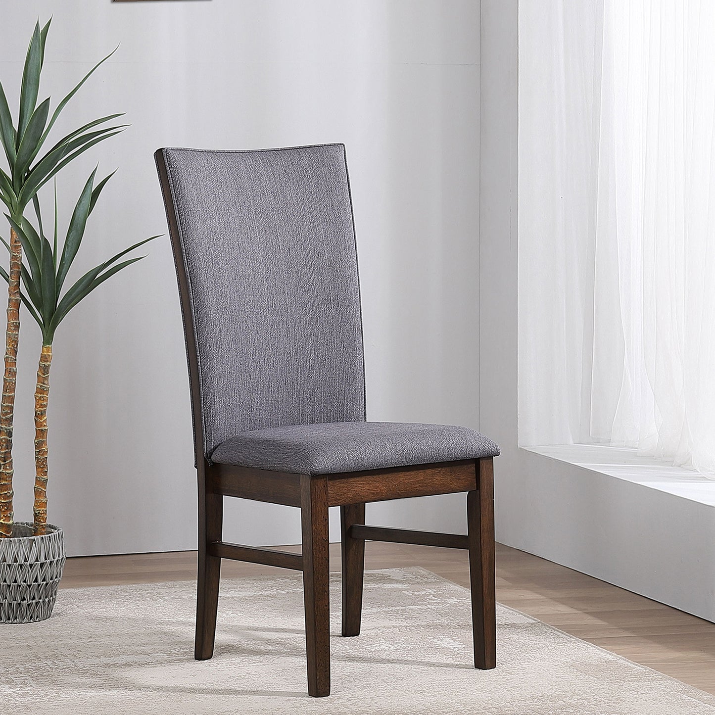 Wawona Grey Upholstered Dining Side Chair Grey (2 of Set)