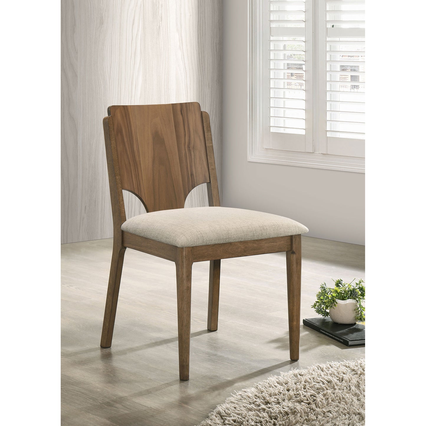 Graham Walnut Upholstered Dining Side Chair (Set of 2)