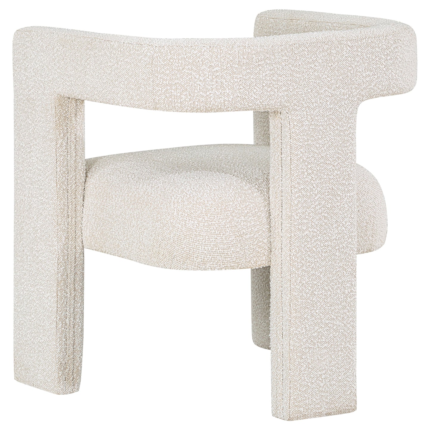 White Bouclé Side Chair - Dining Room Accent