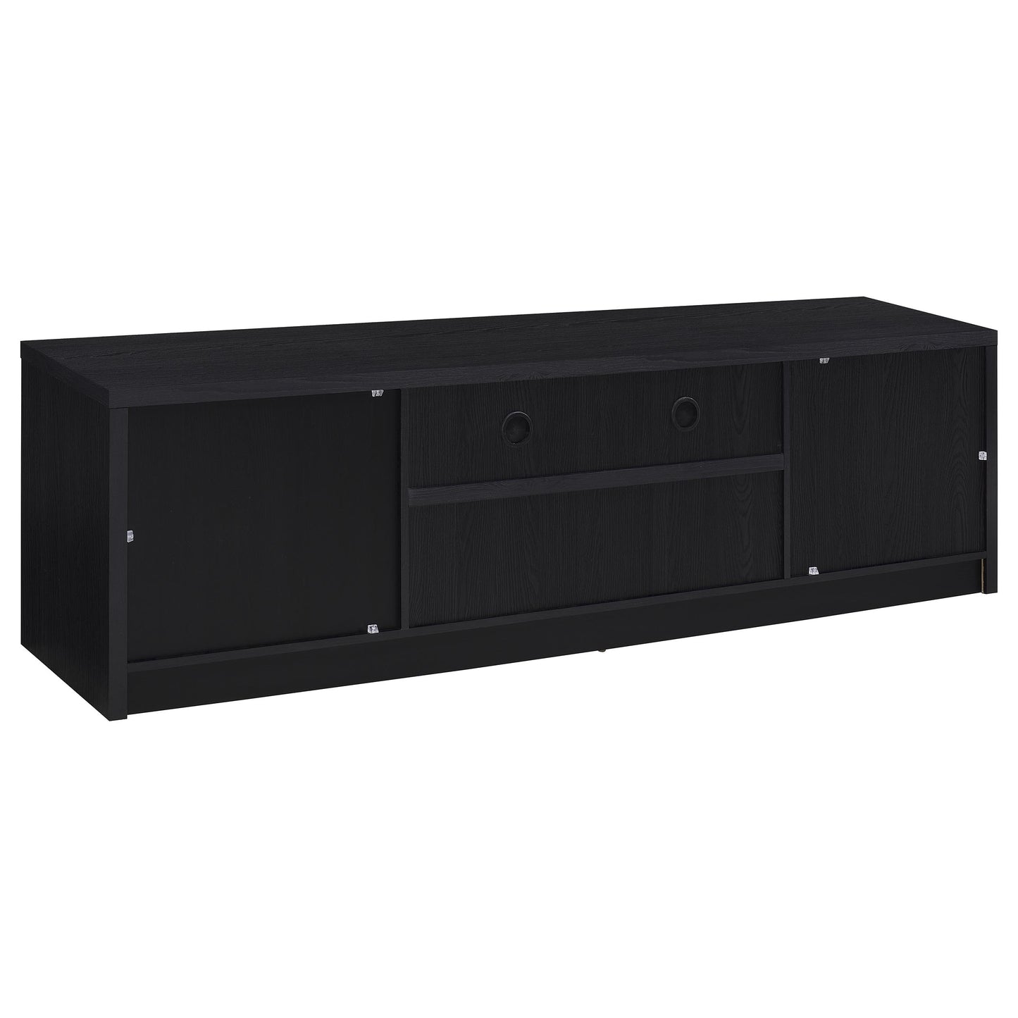 78 Inch Black TV Stand Contemporary Media Console