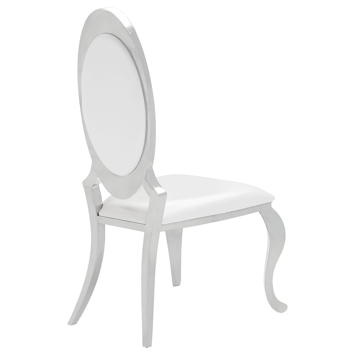 Creamy White Dining Chairs - Oval Queen Anne Back
