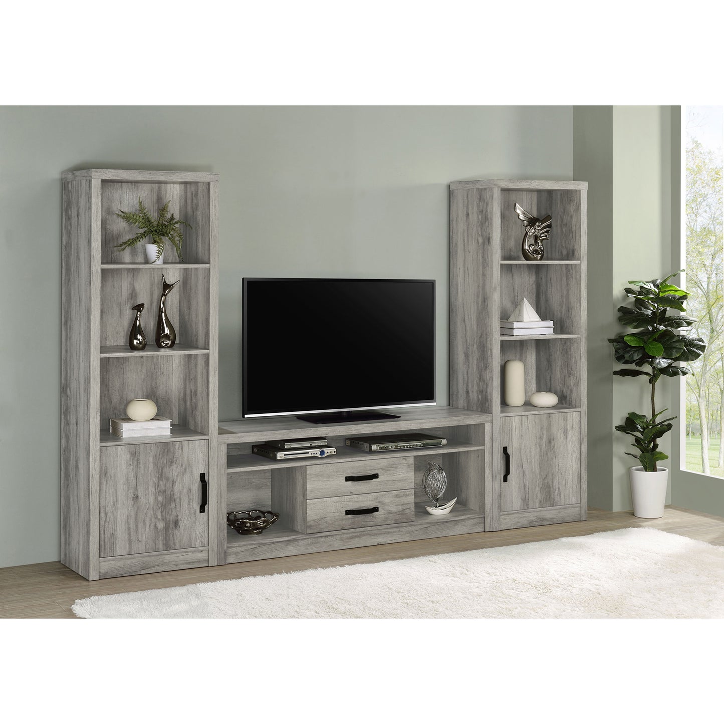 Conifer Grey Driftwood 3-piece TV Entertainment Center