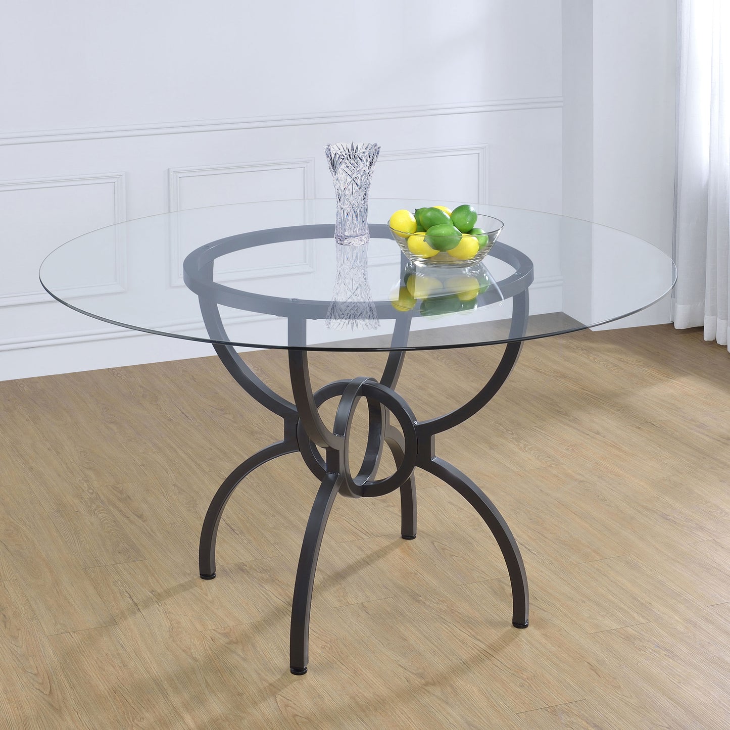 Marina Gunmetal 48-inch Round Dining Table