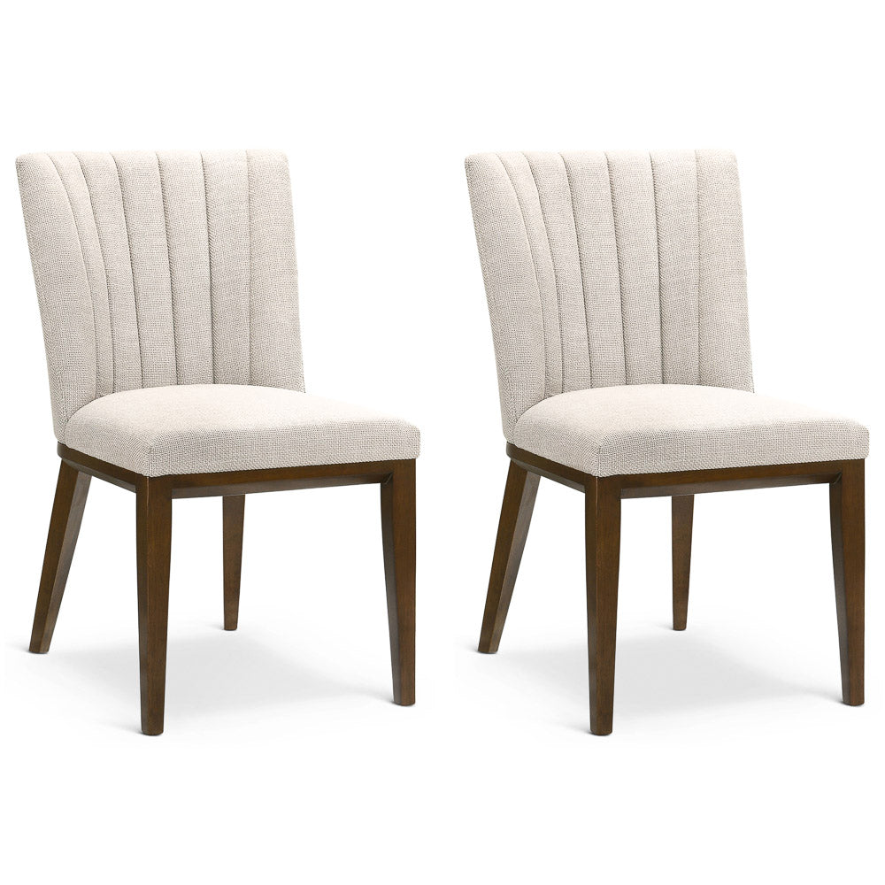 Elmwood Beige Fabric Dining Chair (Set Of 2) 34.6"H x 20.9"W x 24"D For Living Room Bedroom