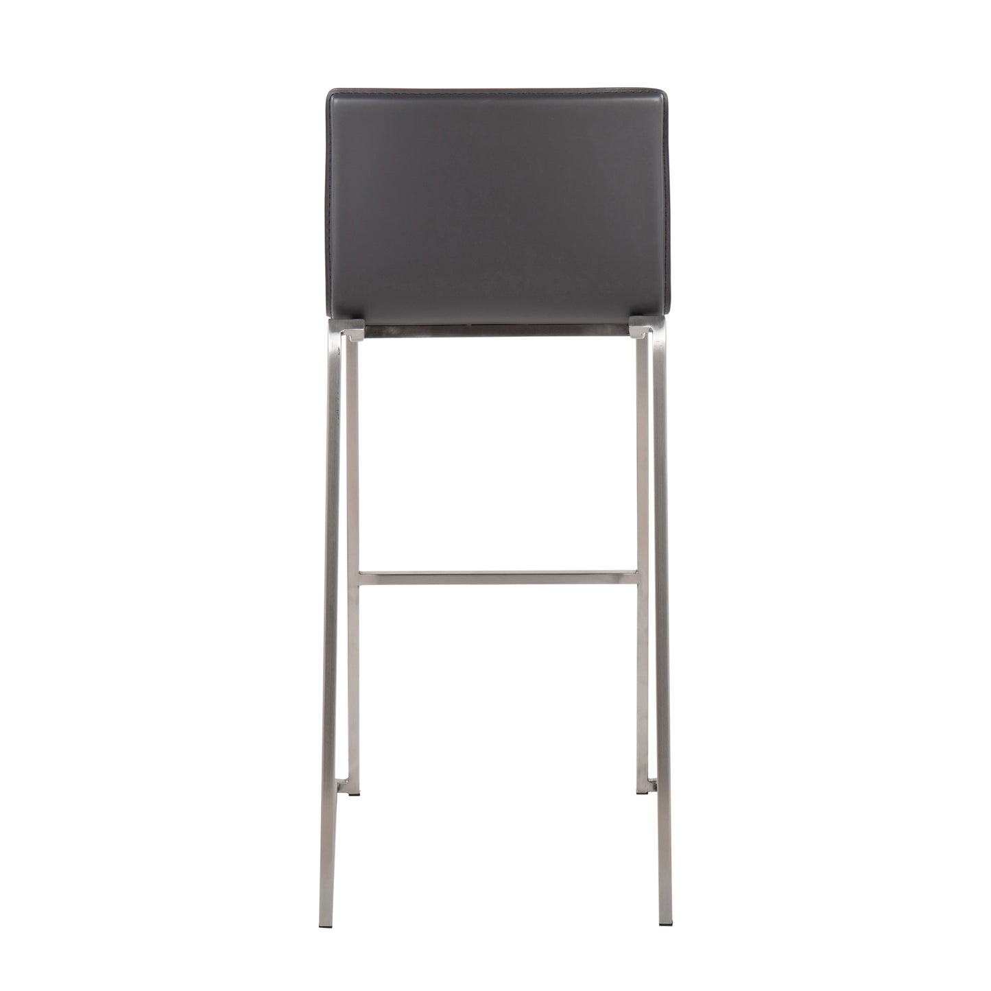 Grey Faux Leather Barstool Set of 2 - Kitchen Dining Room
