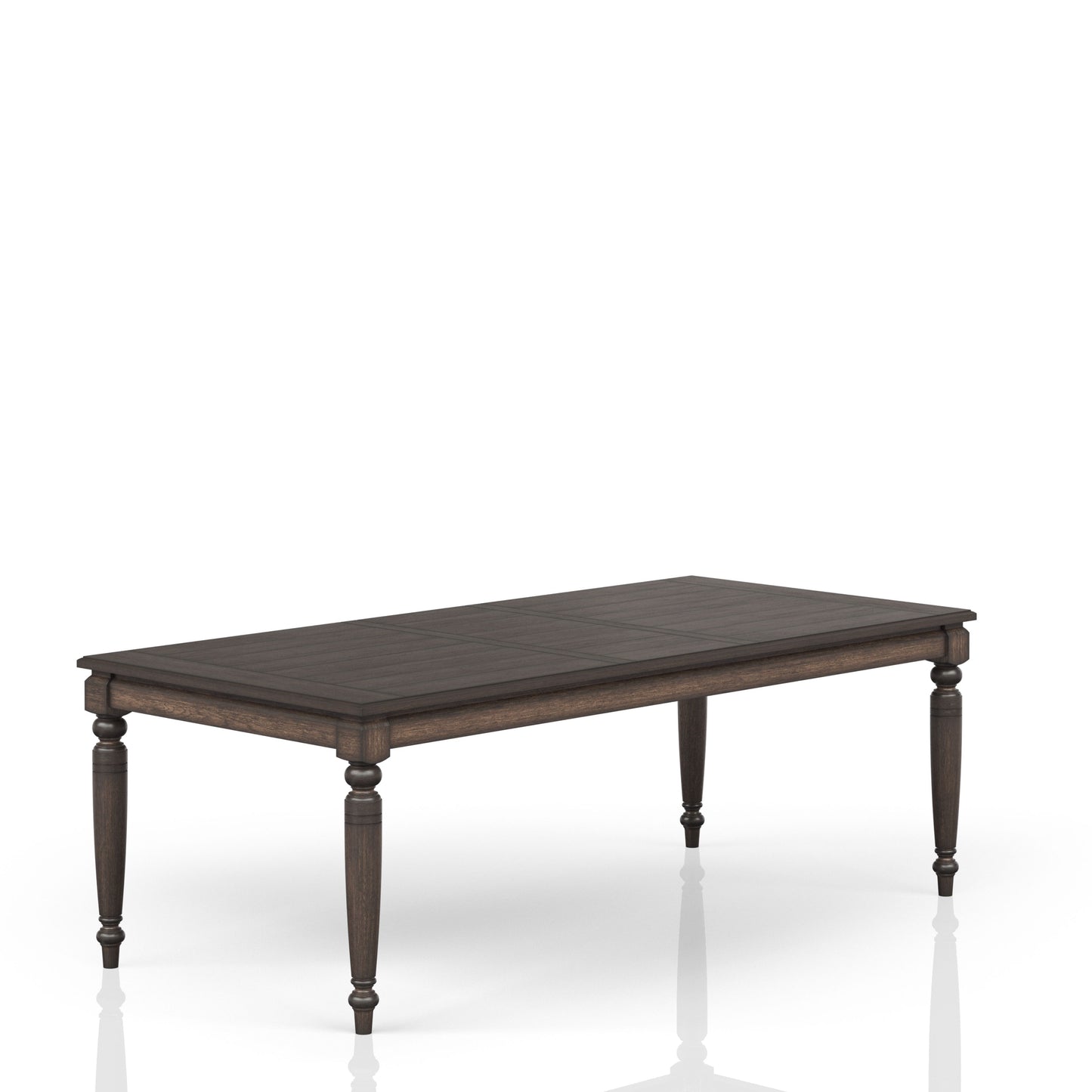Coffee Solid Wood Dining Table with Leaf Extension