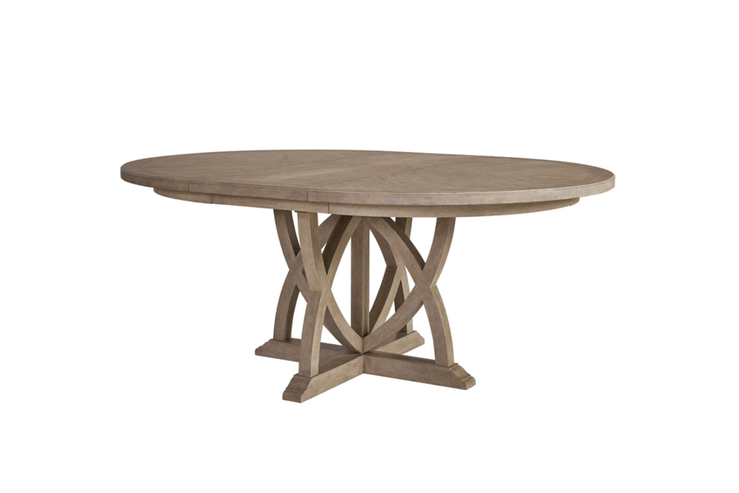 54" Round Dining Table with 18" Removable Leaf Expands 72" - Mindi Veneer